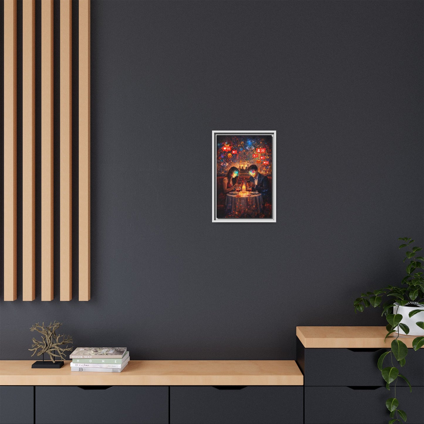 2 of 3 Digital Date Night Canvas Framed | Matte Wall Art