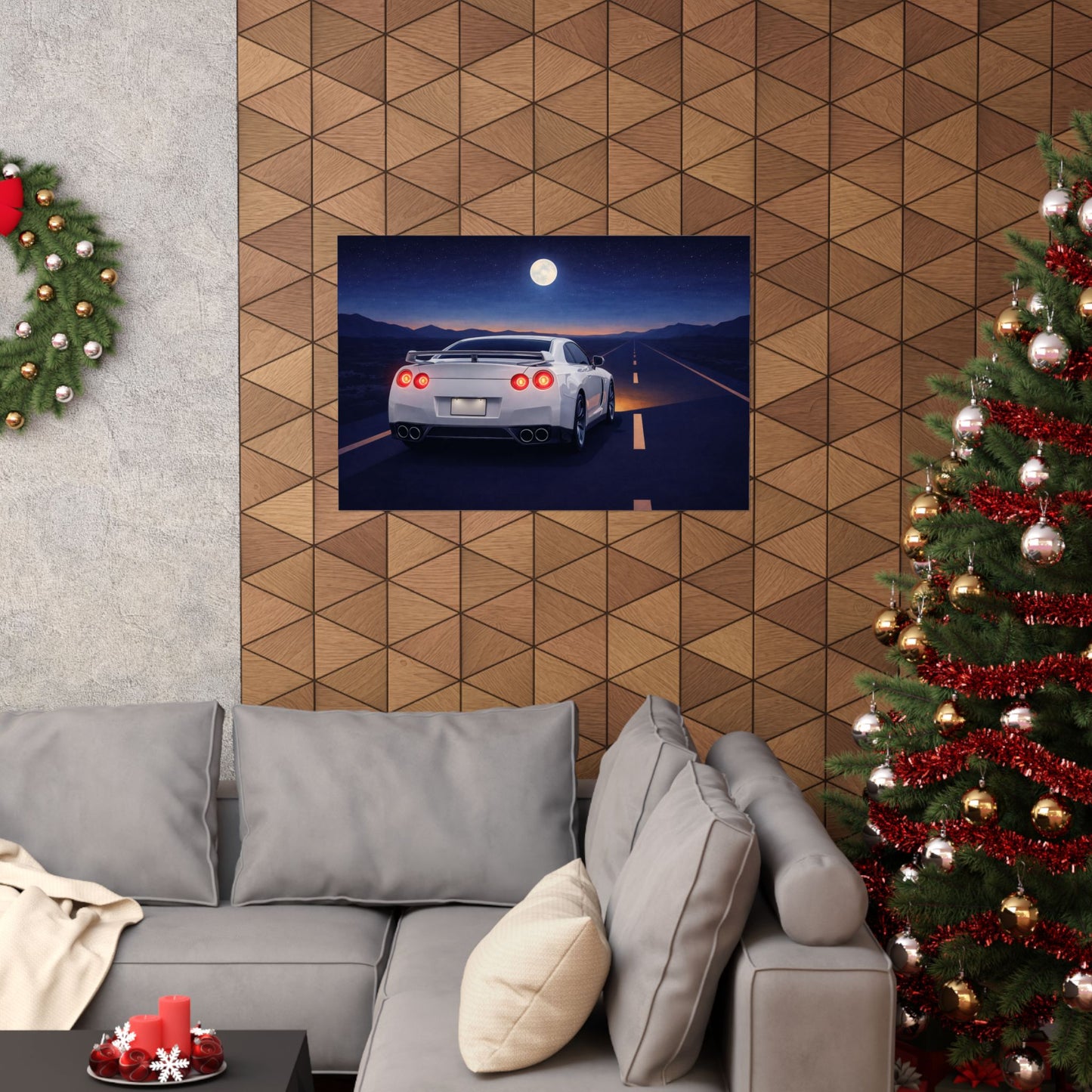 RetroGTR White Night Drive Wall Poster | JDM Car Decor | Sports Car Poster | Garage Man Cave Bedroom Art 3 of 3