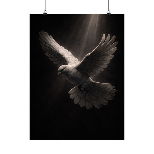 Holy Spirit Dove Wall Art Print Poster | Christian Home Decor | Religious Art Print | Dark Moody Faith Art | Spiritual Gift Decor 2of3