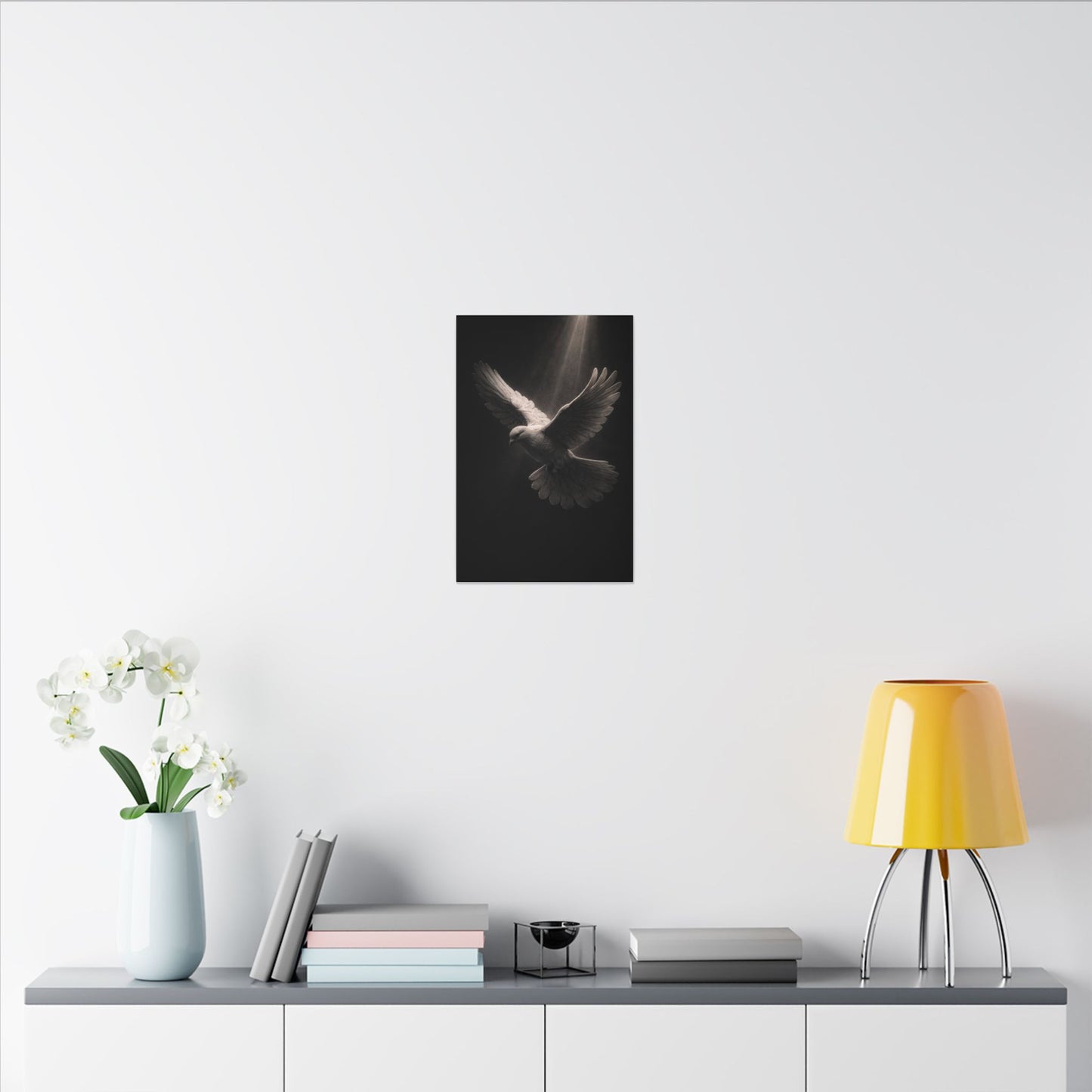 Holy Spirit Dove Wall Art Print Canvas| Christian Home Decor | Religious Art Print | Dark Moody Faith Art | Spiritual Gift Decor 2of3
