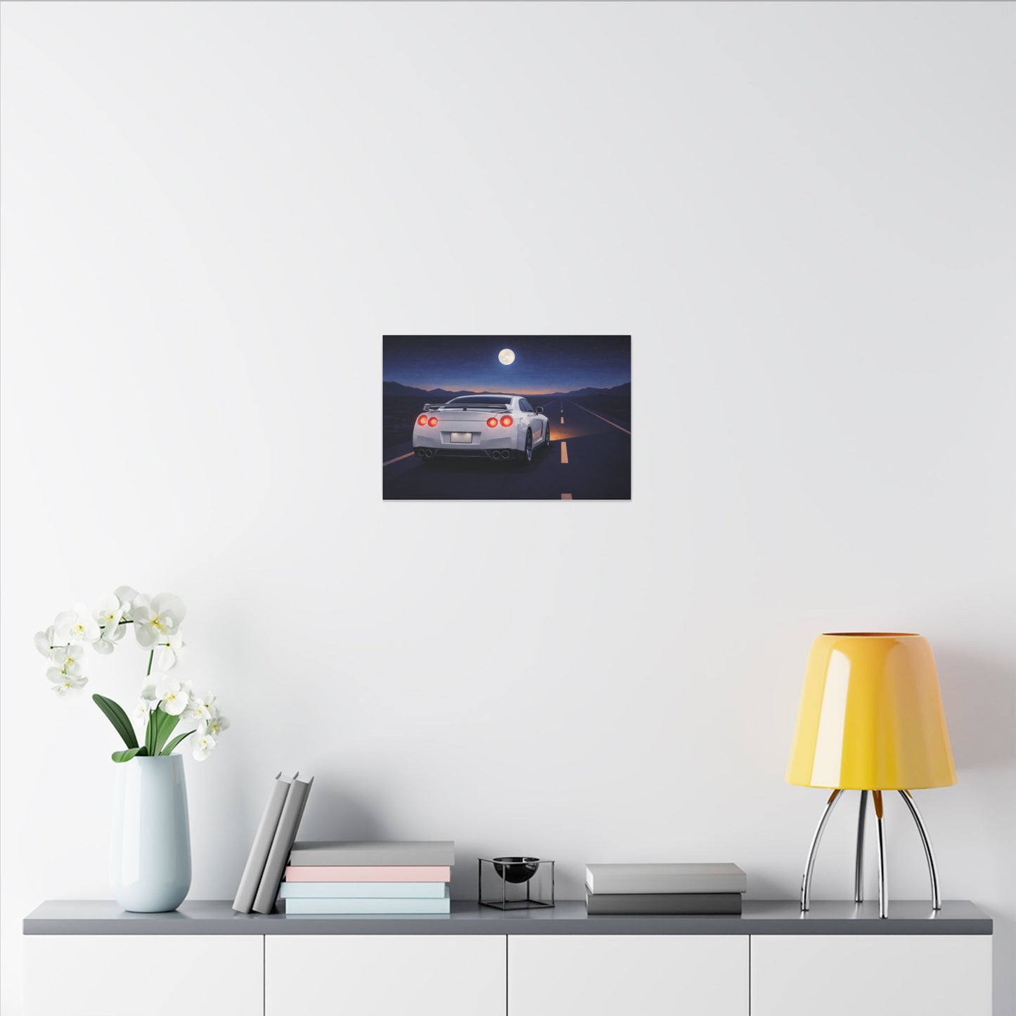 RetroGTR White Night Drive Wall Canvas | JDM Car Decor | Sports Car Poster | Garage Man Cave Bedroom Art 3 of 3