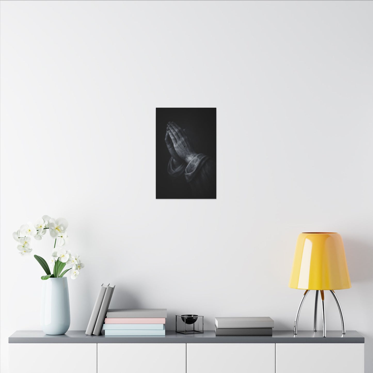 Praying Hands Canvas | Christian Home Decor | Religious Art Print | Dark Moody Faith Art | Spiritual Gift Decor 3of3