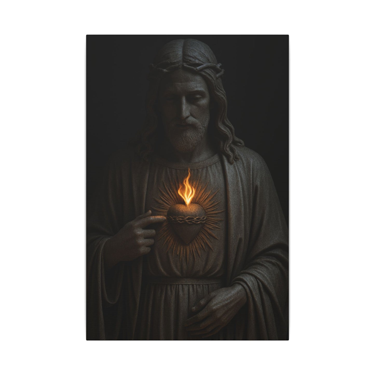 Sacred Heart of Jesus Wall Art Matte Canvas| Christian Home Decor | Religious Art Print | Faith Based Decor 1 of 3 0.75" (Multi-Size)