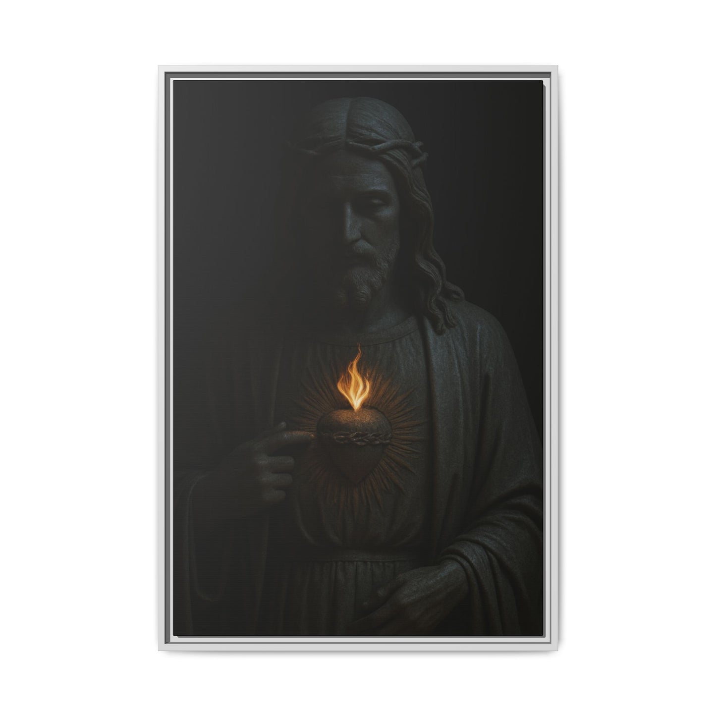 Sacred Heart Jesus Matte Canvas Framed | Religious Wall Art 1 of 3