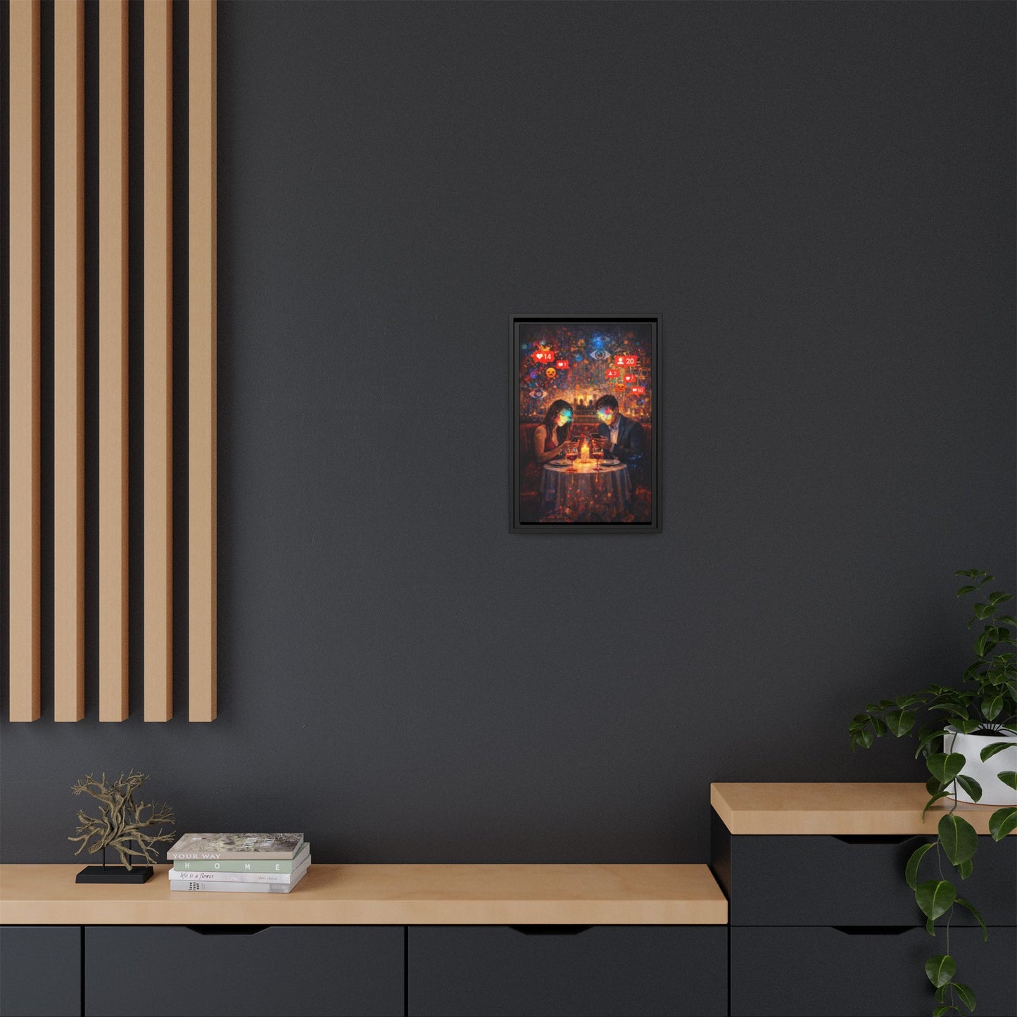 2 of 3 Digital Date Night Canvas Framed | Matte Wall Art