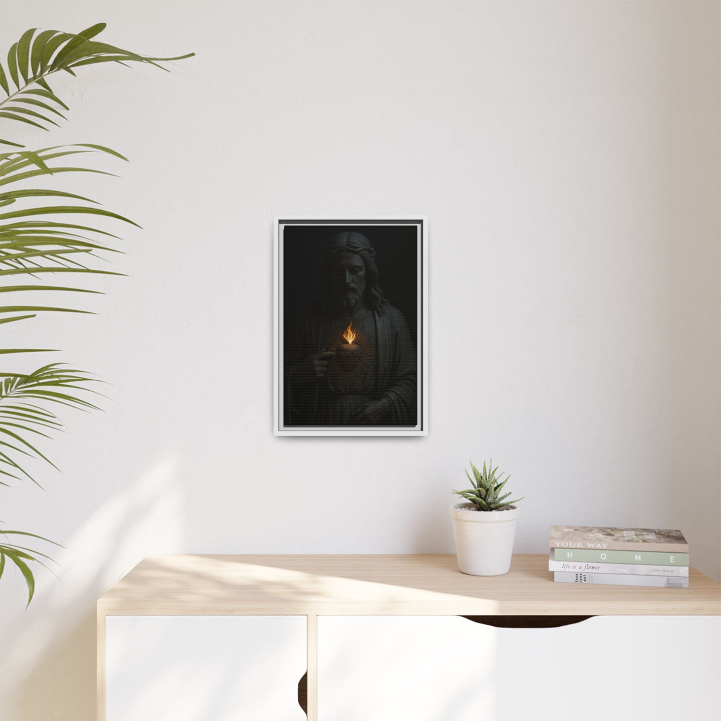 Sacred Heart Jesus Matte Canvas Framed | Religious Wall Art 1 of 3