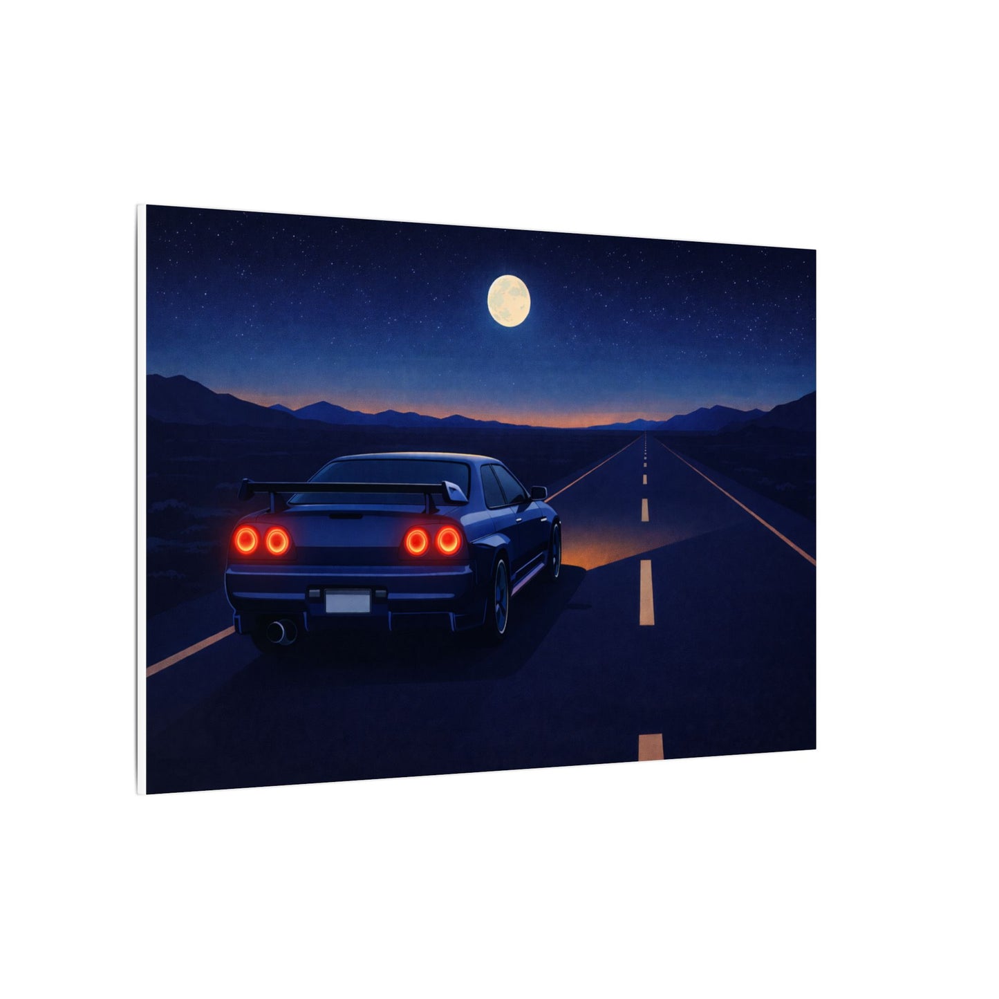 RetroGTR Blue Night Drive Wall Canvas | JDM Car Decor | Sports Car Poster | Garage Man Cave Bedroom Art 2 of 3