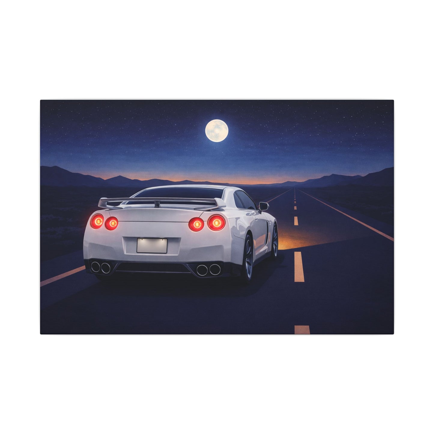 RetroGTR White Night Drive Wall Canvas | JDM Car Decor | Sports Car Poster | Garage Man Cave Bedroom Art 3 of 3