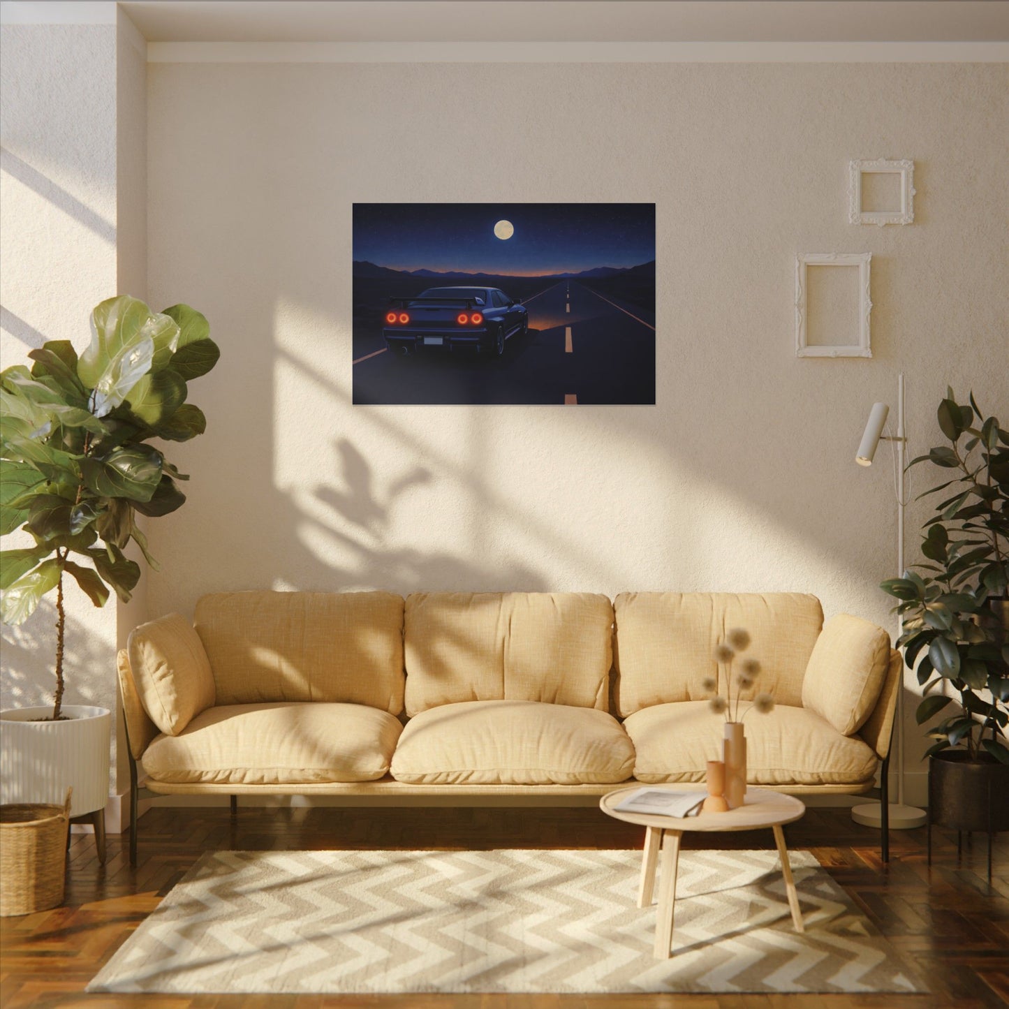 RetroGTR Blue Night Drive Wall Canvas | JDM Car Decor | Sports Car Poster | Garage Man Cave Bedroom Art 2 of 3