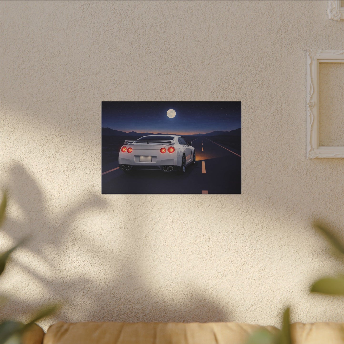 RetroGTR White Night Drive Wall Canvas | JDM Car Decor | Sports Car Poster | Garage Man Cave Bedroom Art 3 of 3