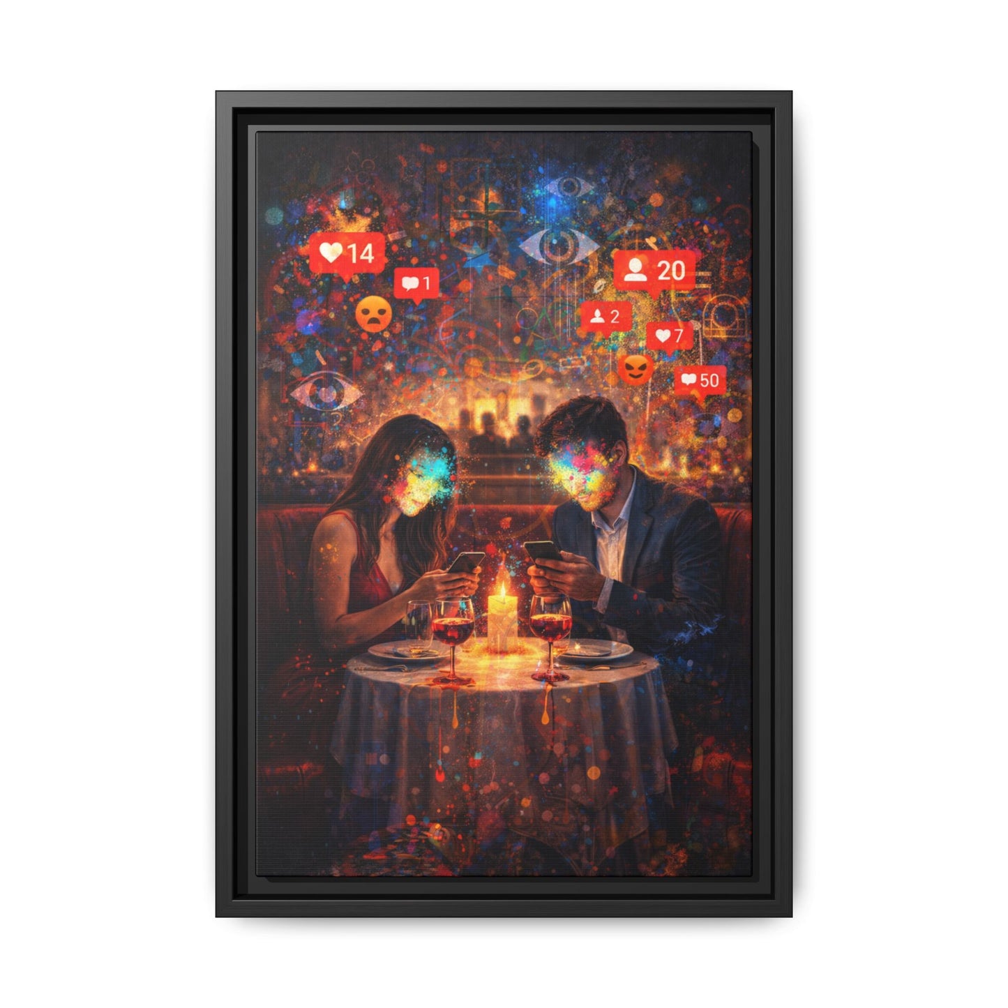 2 of 3 Digital Date Night Canvas Framed | Matte Wall Art