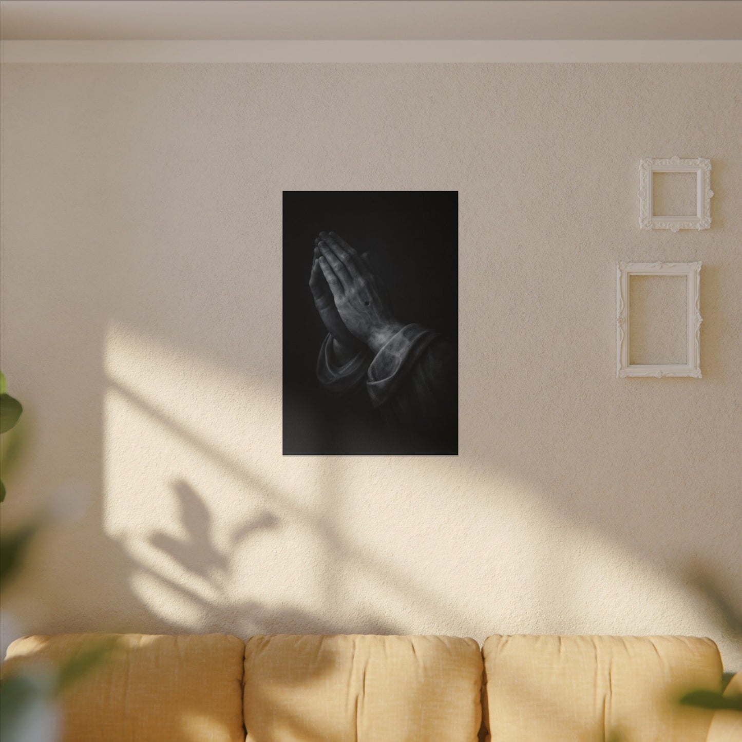 Praying Hands  Canvas | Christian Home Decor | Religious Art Print | Dark Moody Faith Art | Spiritual Gift Decor 3of3