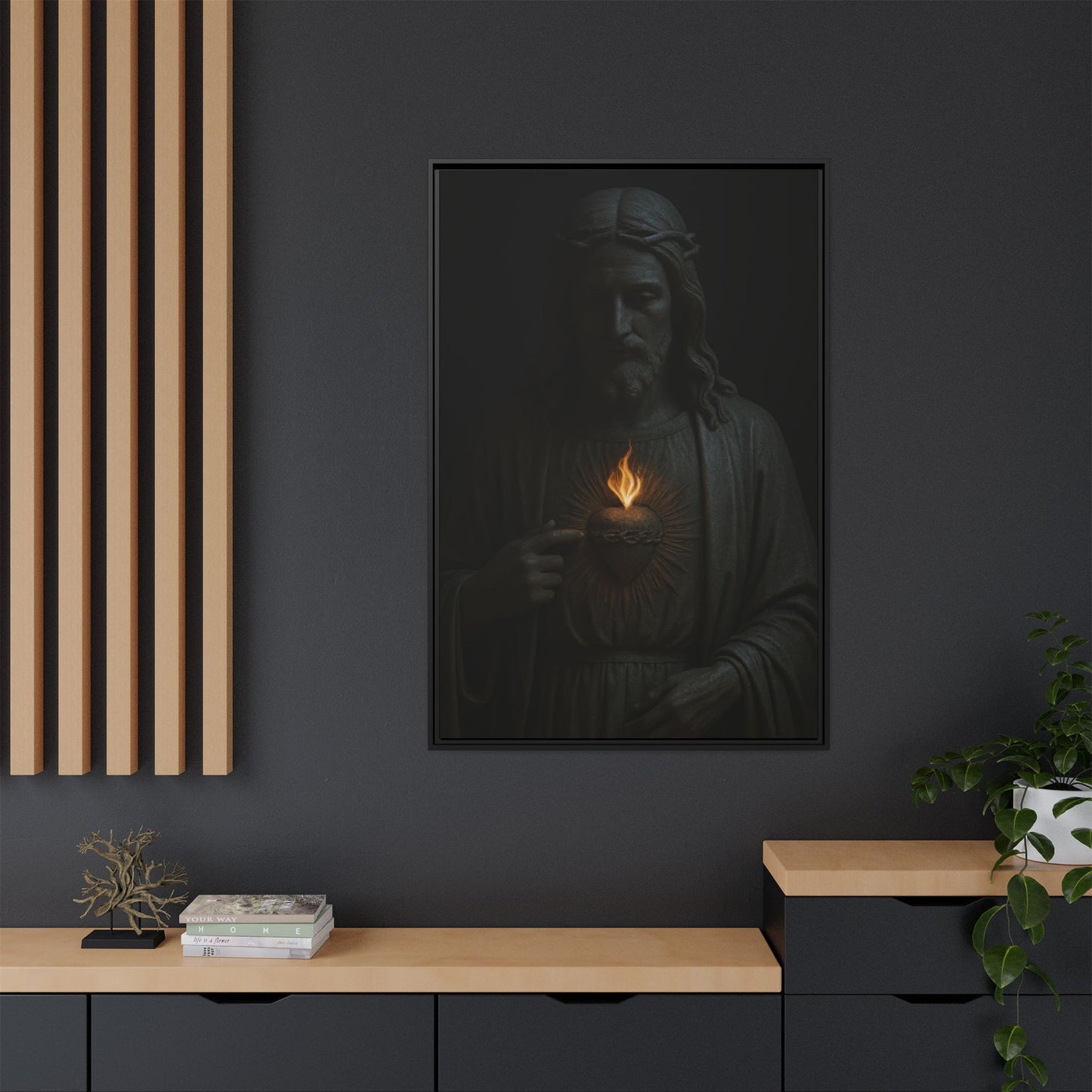 Sacred Heart Jesus Matte Canvas Framed | Religious Wall Art 1 of 3
