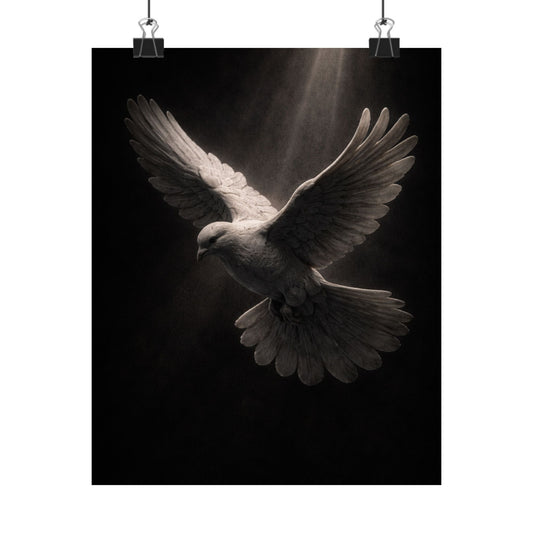 Holy Spirit Dove Wall Art Print Poster | Christian Home Decor | Religious Art Print | Dark Moody Faith Art | Spiritual Gift Decor 2of3