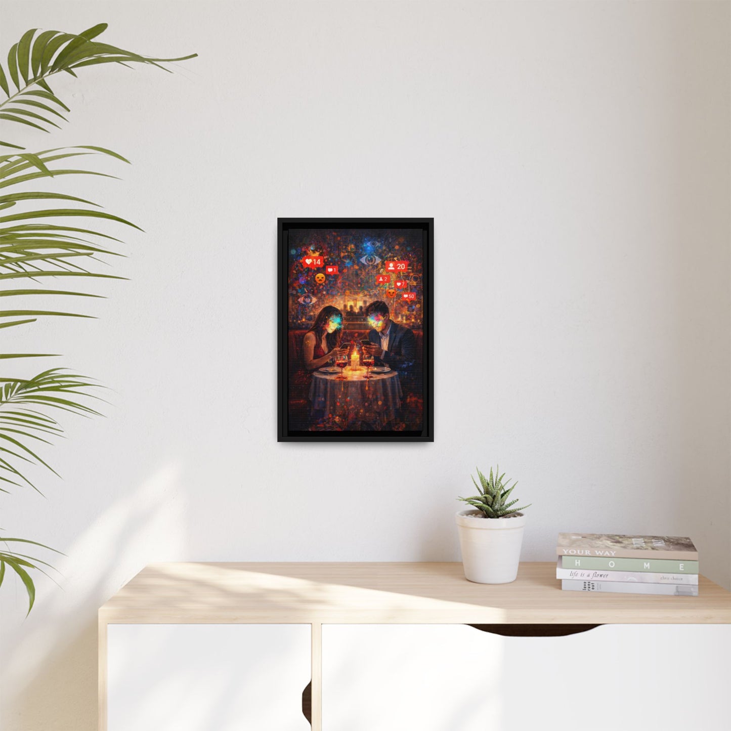 2 of 3 Digital Date Night Canvas Framed | Matte Wall Art