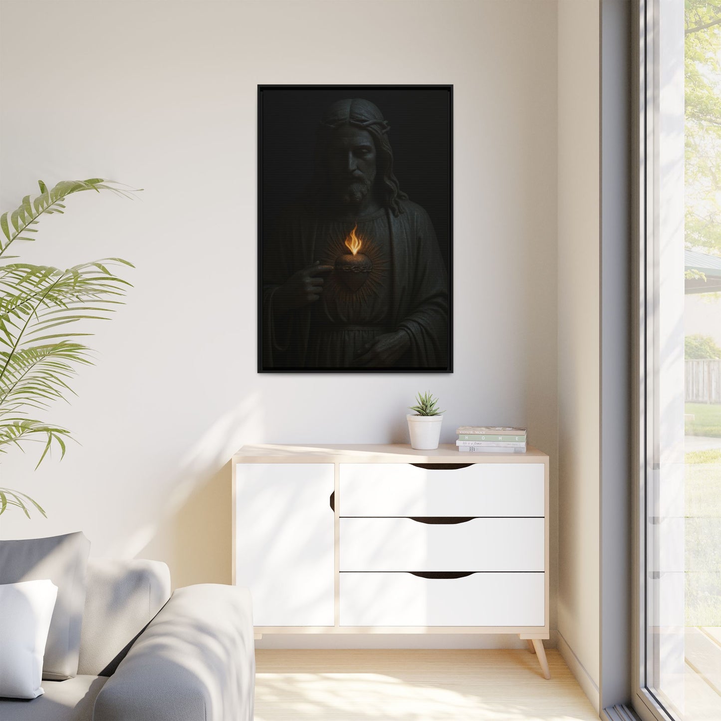 Sacred Heart Jesus Matte Canvas Framed | Religious Wall Art 1 of 3