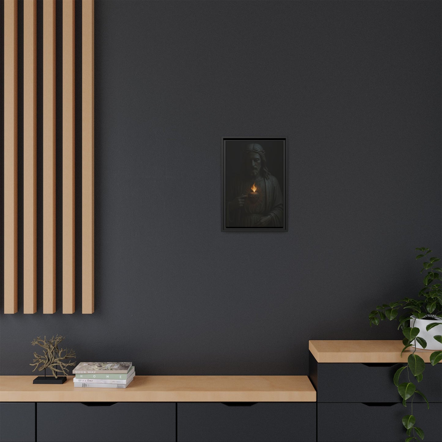 Sacred Heart Jesus Matte Canvas Framed | Religious Wall Art 1 of 3