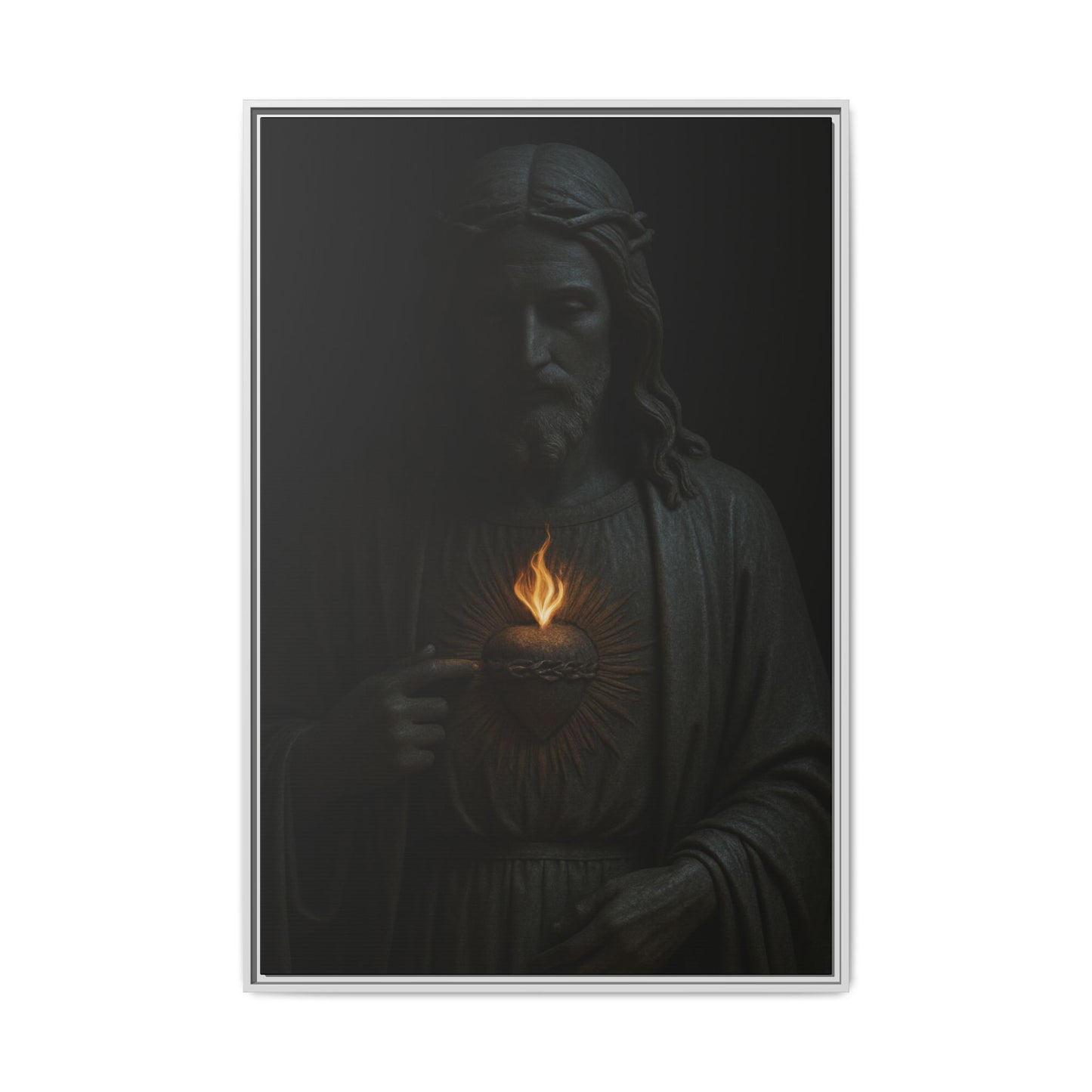Sacred Heart Jesus Matte Canvas Framed | Religious Wall Art 1 of 3