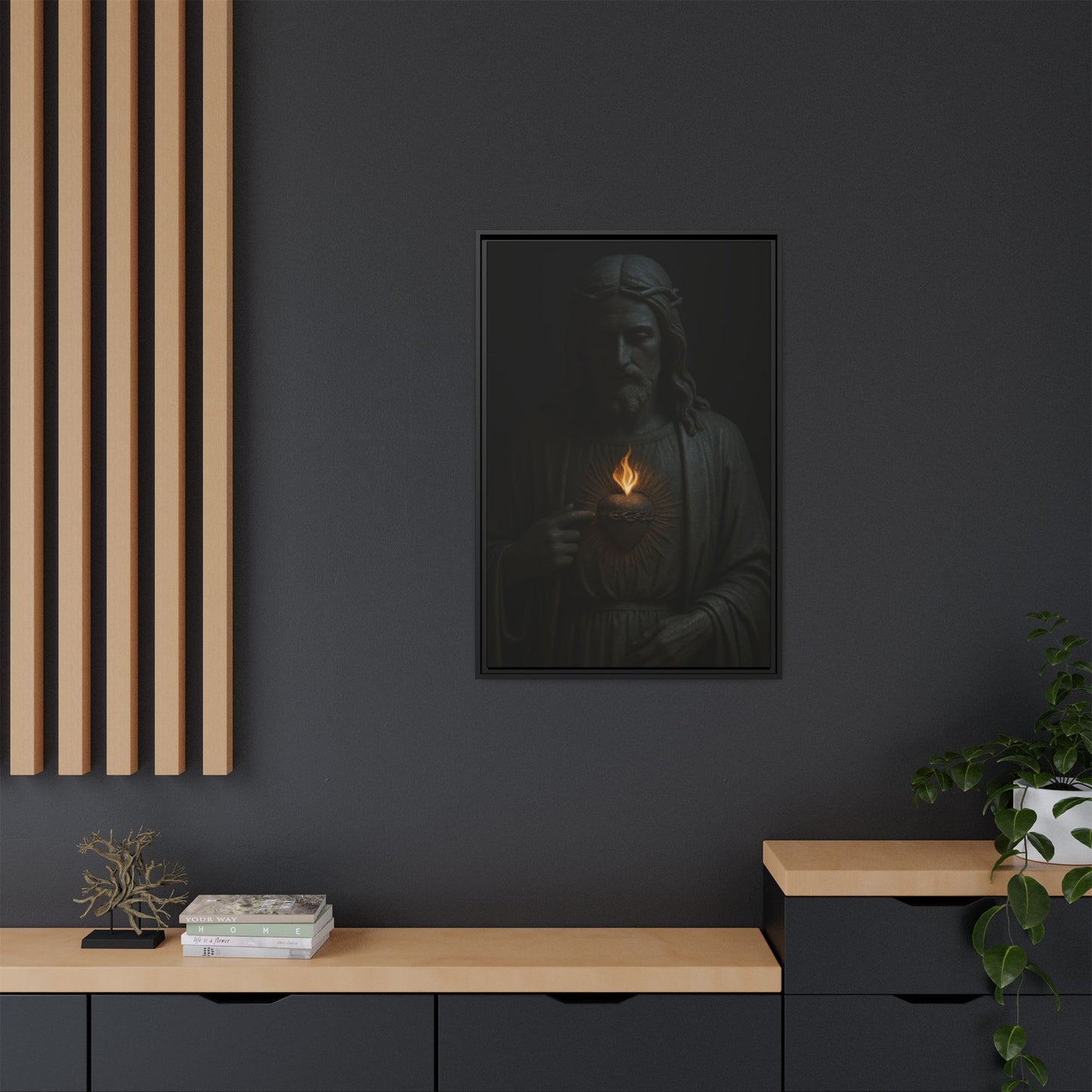 Sacred Heart Jesus Matte Canvas Framed | Religious Wall Art 1 of 3