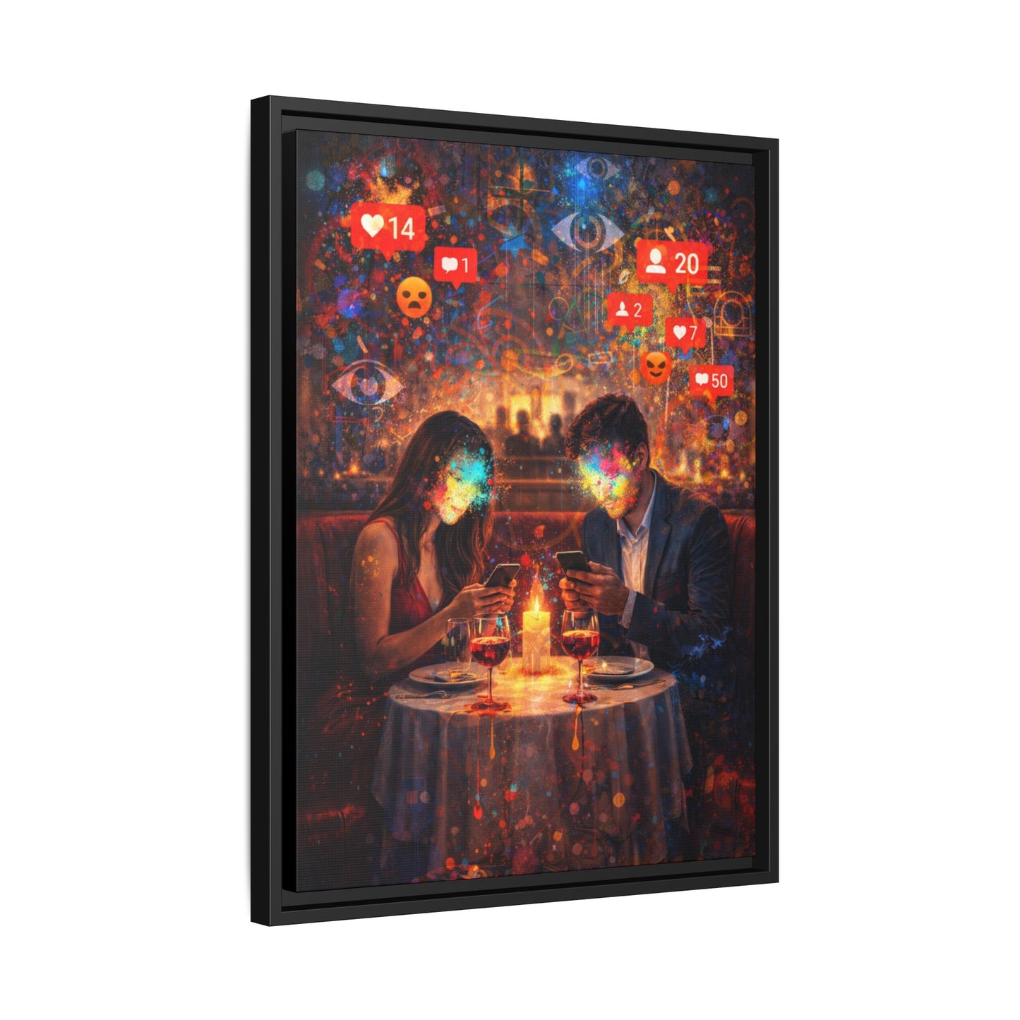 2 of 3 Digital Date Night Canvas Framed | Matte Wall Art