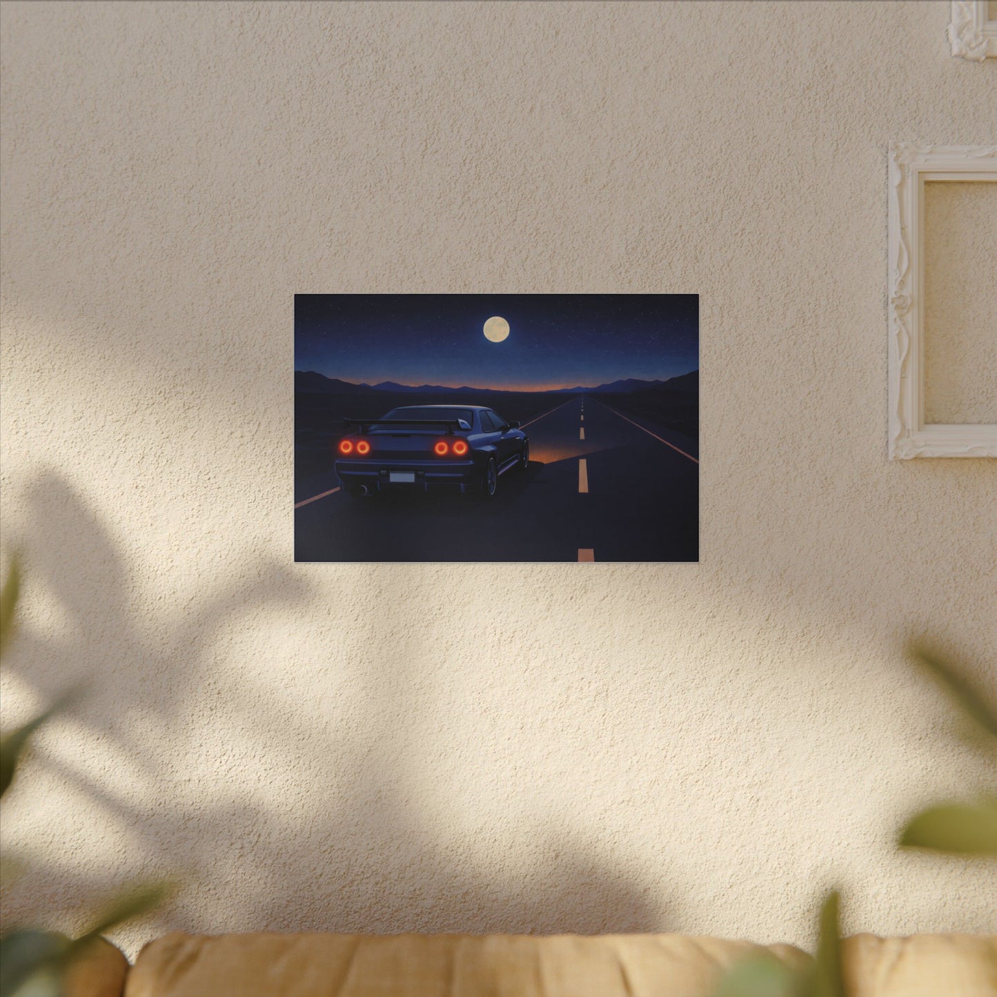 RetroGTR Blue Night Drive Wall Canvas | JDM Car Decor | Sports Car Poster | Garage Man Cave Bedroom Art 2 of 3