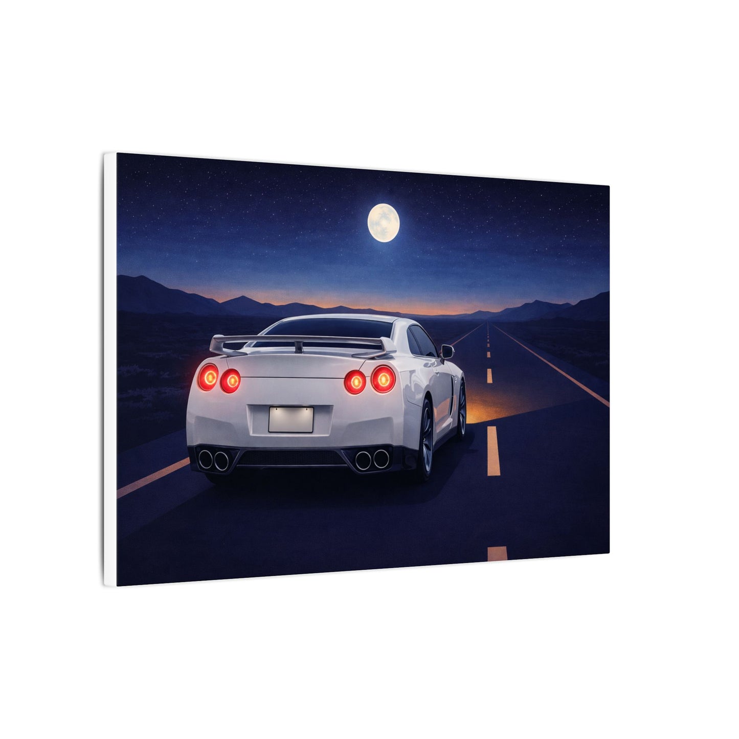 RetroGTR White Night Drive Wall Canvas | JDM Car Decor | Sports Car Poster | Garage Man Cave Bedroom Art 3 of 3