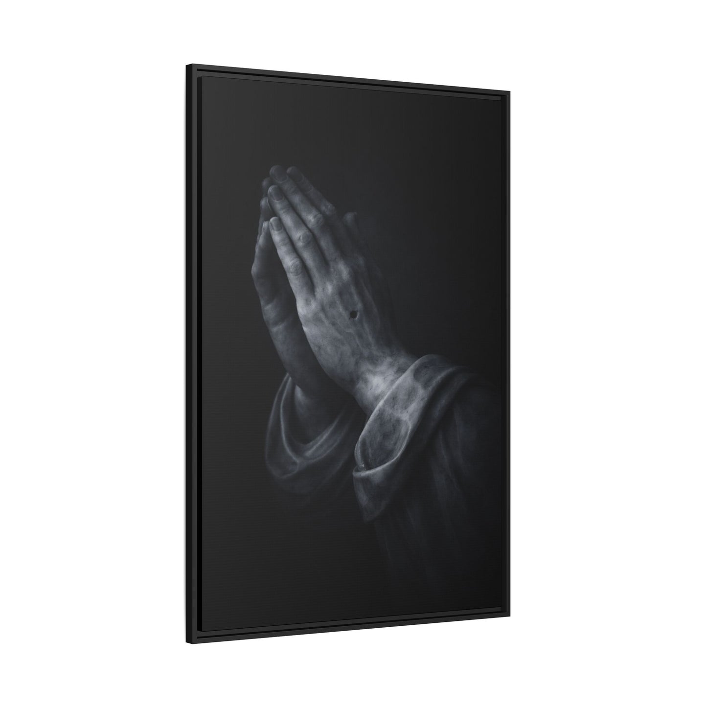 Praying Hands Art Print Canvas Framed | Religious Wall Decor, Matte Black 3 of 3