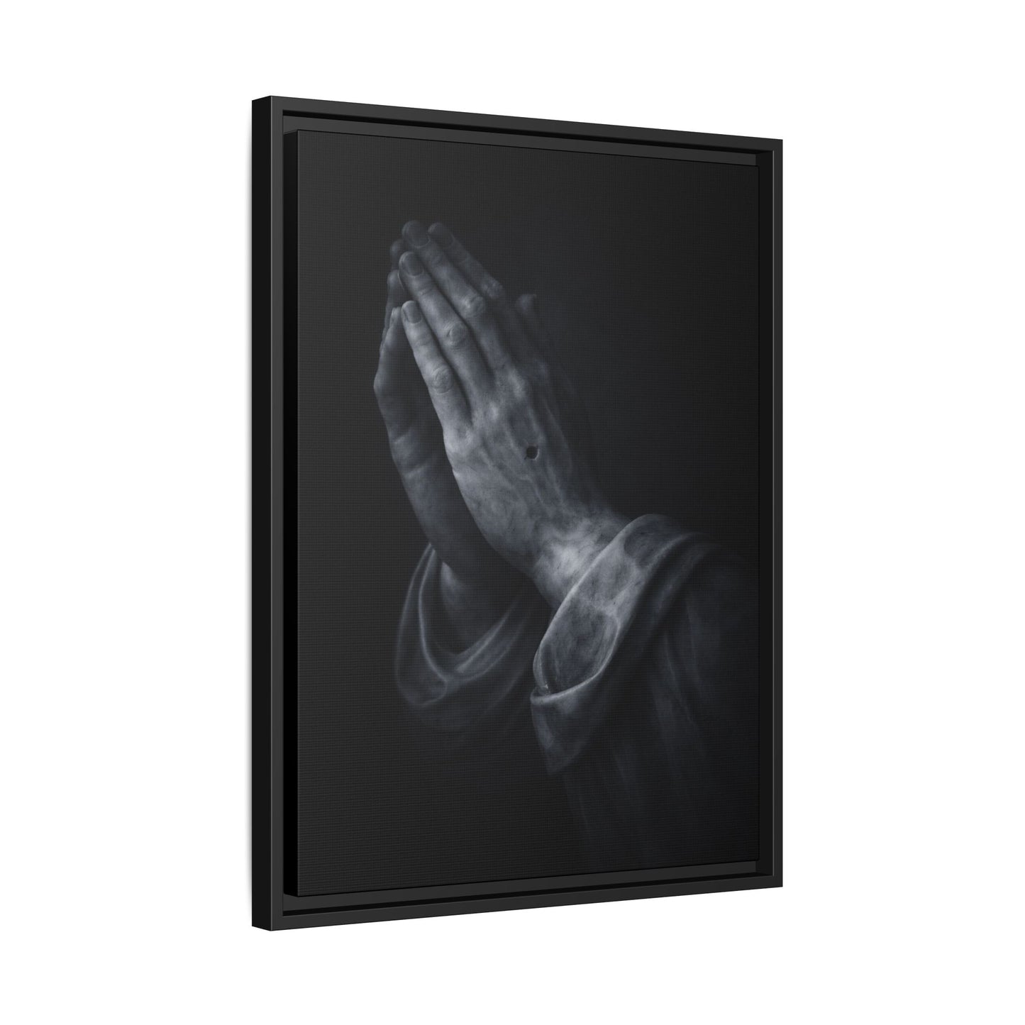 Praying Hands Art Print Canvas Framed | Religious Wall Decor, Matte Black 3 of 3