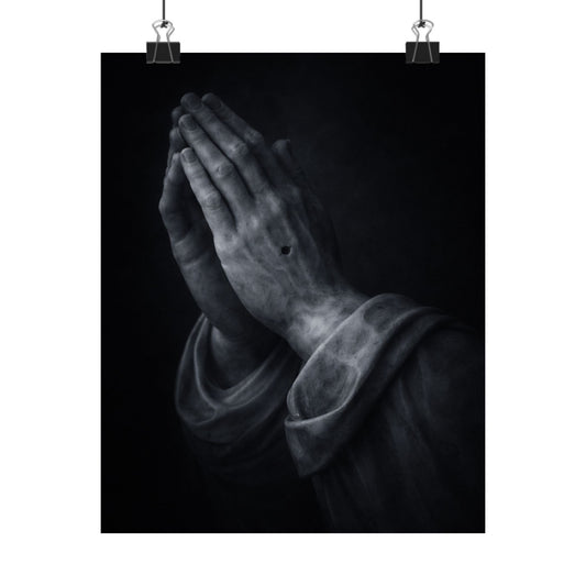 Praying Hands Poster | Christian Home Decor | Religious Art Print | Dark Moody Faith Art | Spiritual Gift Decor 3of3
