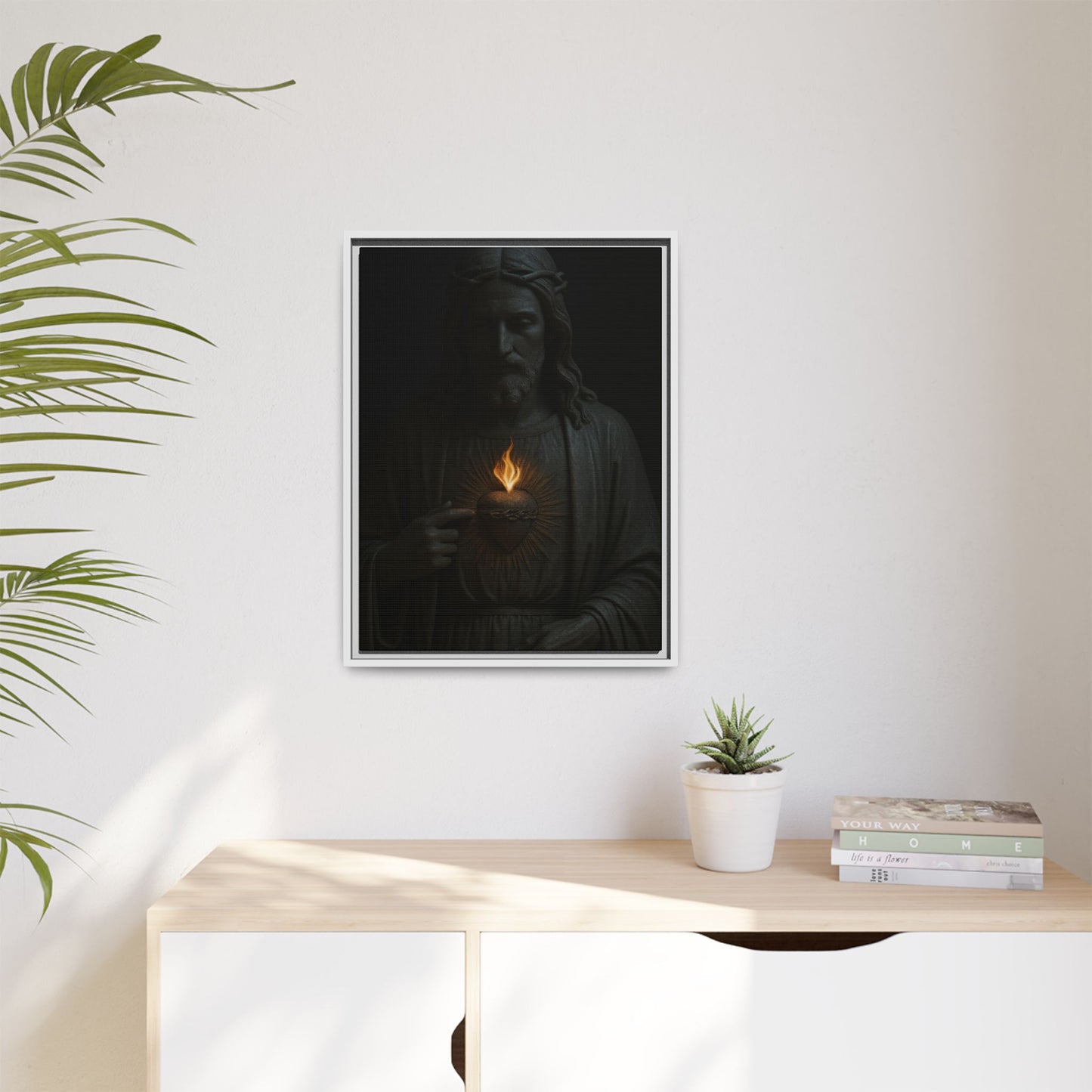 Sacred Heart Jesus Matte Canvas Framed | Religious Wall Art 1 of 3