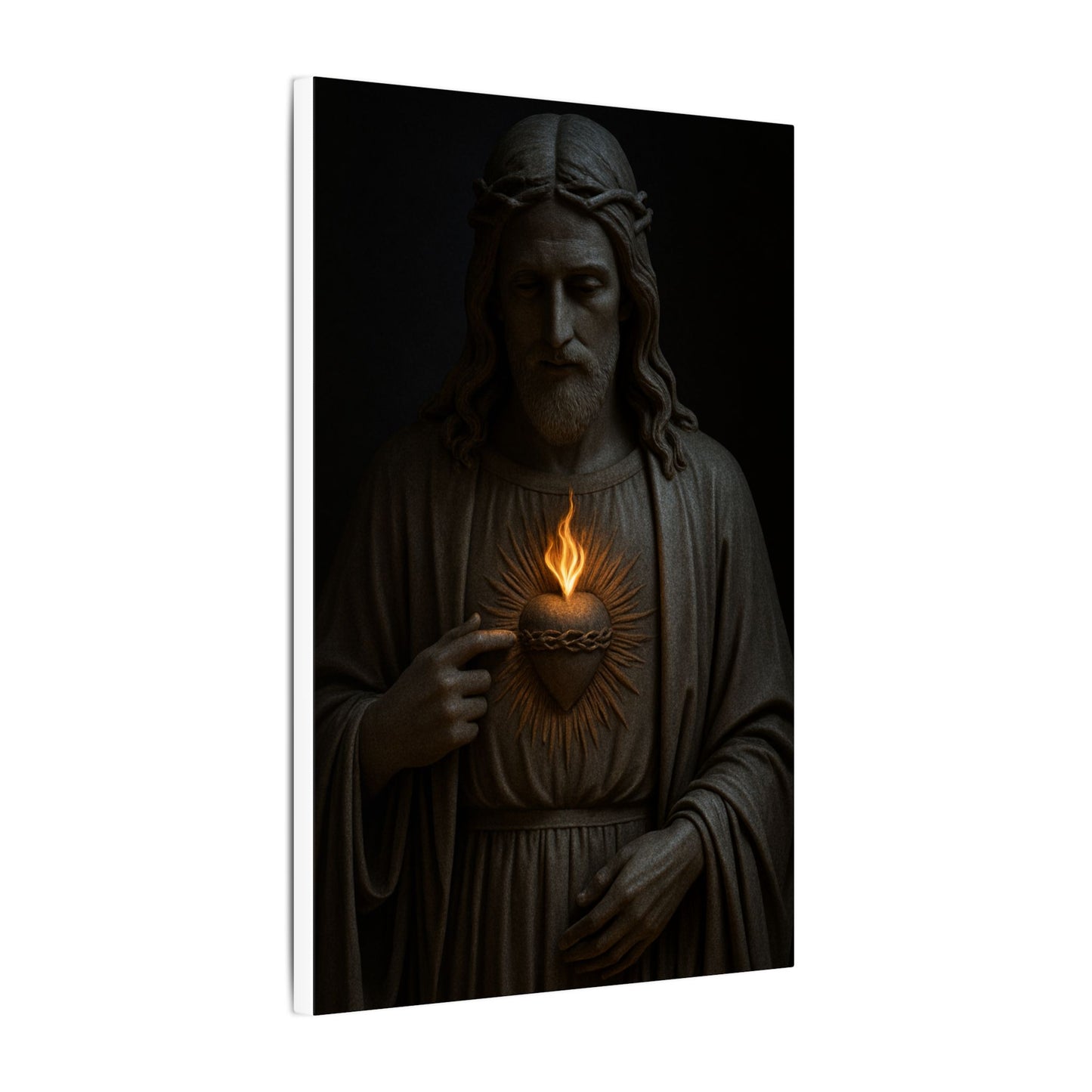 Sacred Heart of Jesus Wall Art Matte Canvas| Christian Home Decor | Religious Art Print | Faith Based Decor 1 of 3 0.75" (Multi-Size)