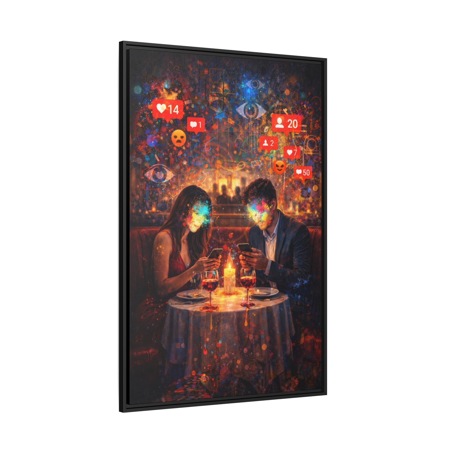 2 of 3 Digital Date Night Canvas Framed | Matte Wall Art