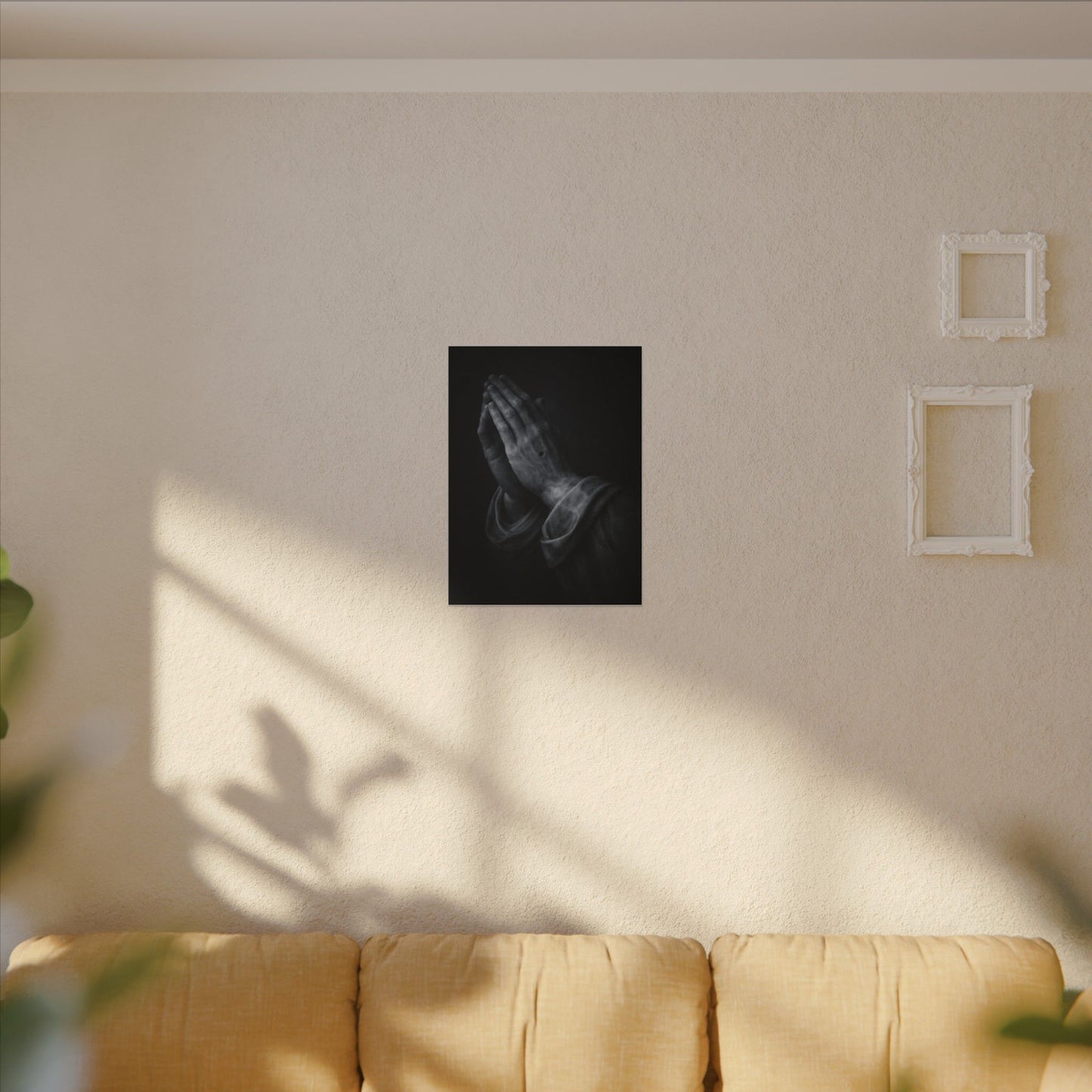 Praying Hands  Canvas | Christian Home Decor | Religious Art Print | Dark Moody Faith Art | Spiritual Gift Decor 3of3