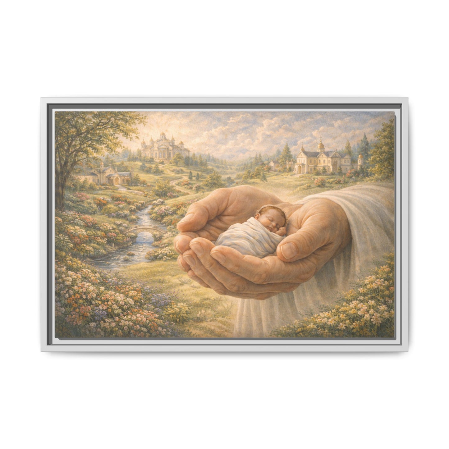 Received in Gods Hands | Child Welcomed into Heaven painting Canvas 3 of 3