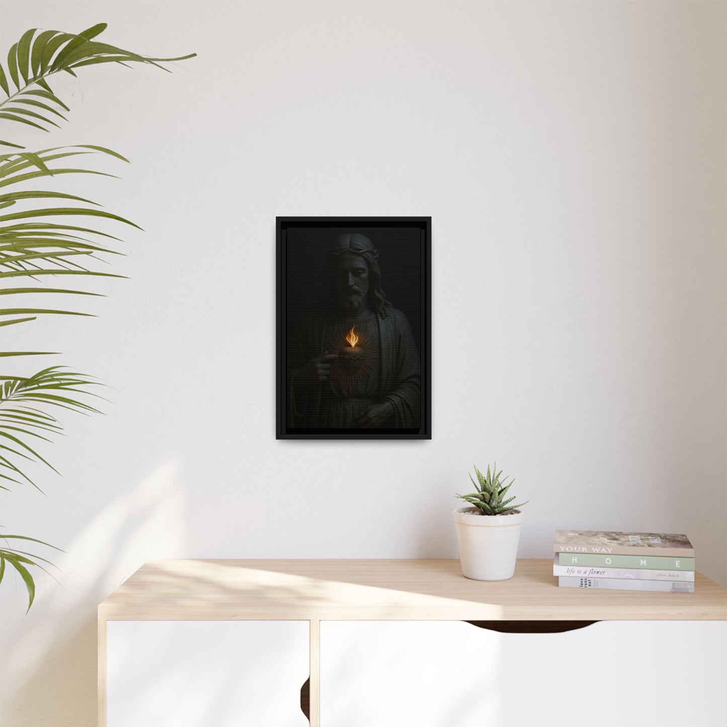 Sacred Heart Jesus Matte Canvas Framed | Religious Wall Art 1 of 3