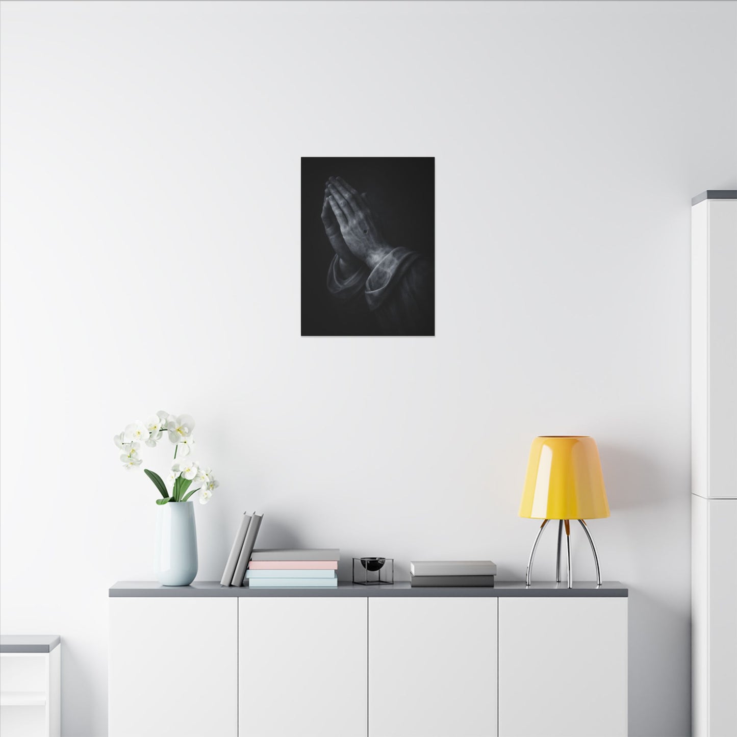 Praying Hands  Canvas | Christian Home Decor | Religious Art Print | Dark Moody Faith Art | Spiritual Gift Decor 3of3