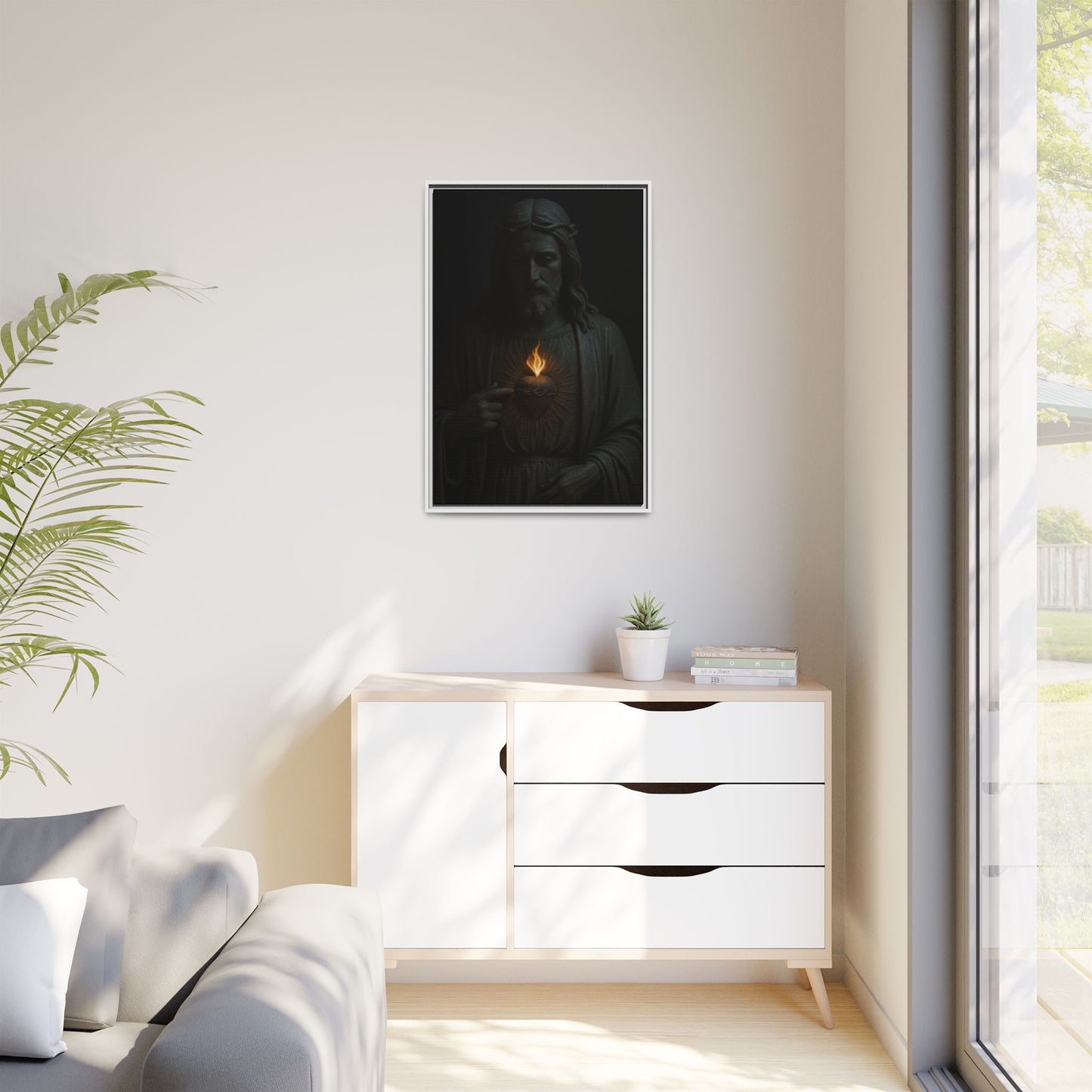 Sacred Heart Jesus Matte Canvas Framed | Religious Wall Art 1 of 3