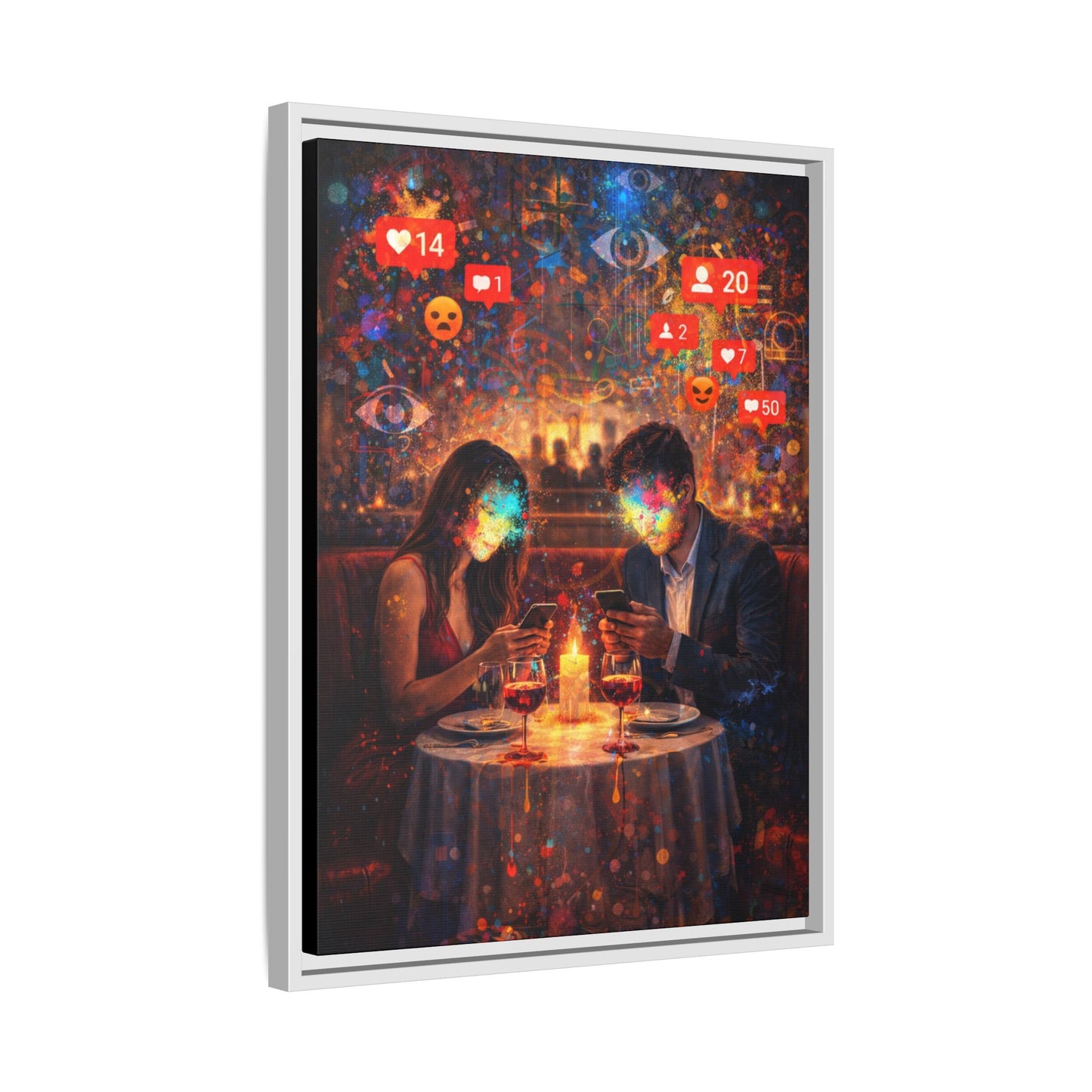 2 of 3 Digital Date Night Canvas Framed | Matte Wall Art
