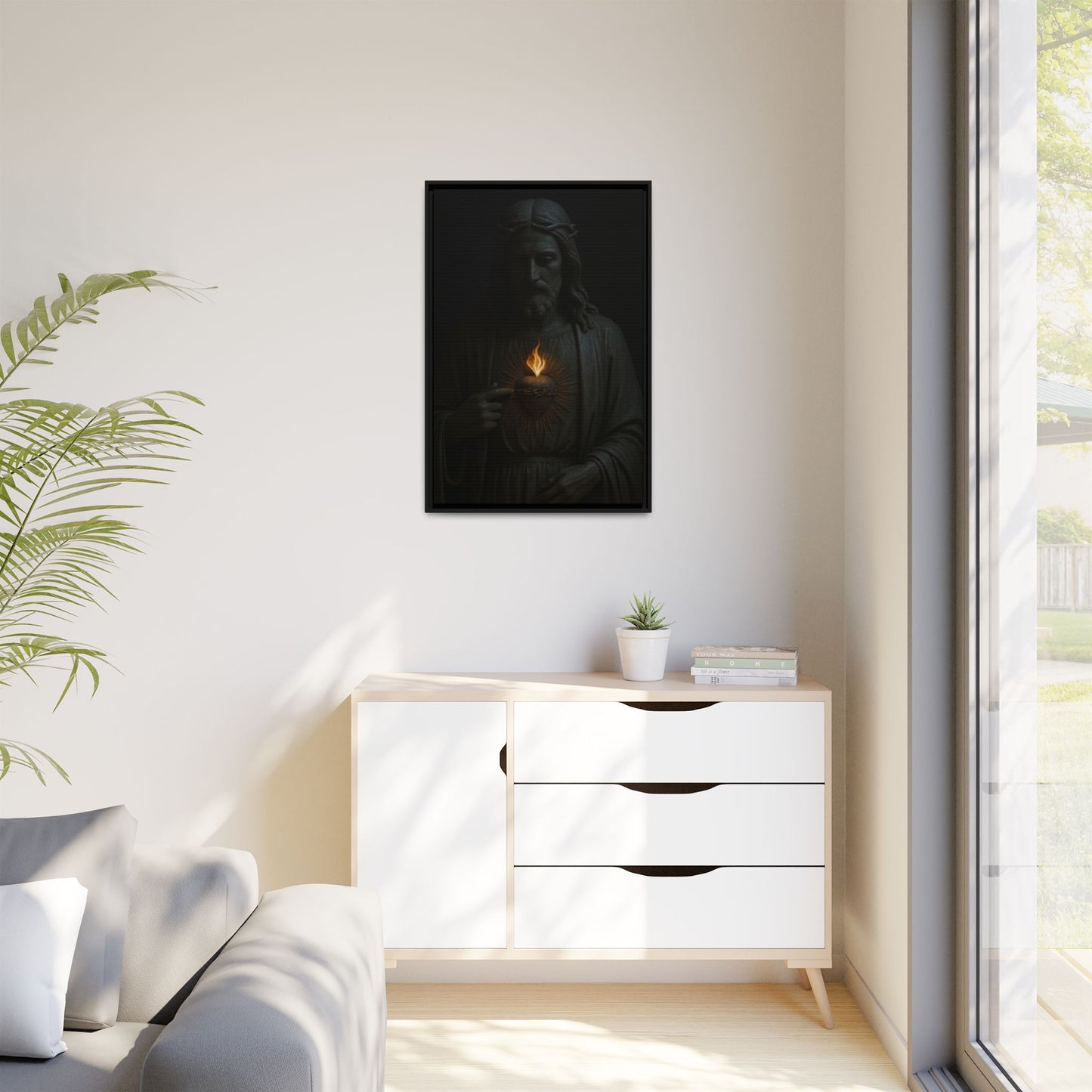 Sacred Heart Jesus Matte Canvas Framed | Religious Wall Art 1 of 3