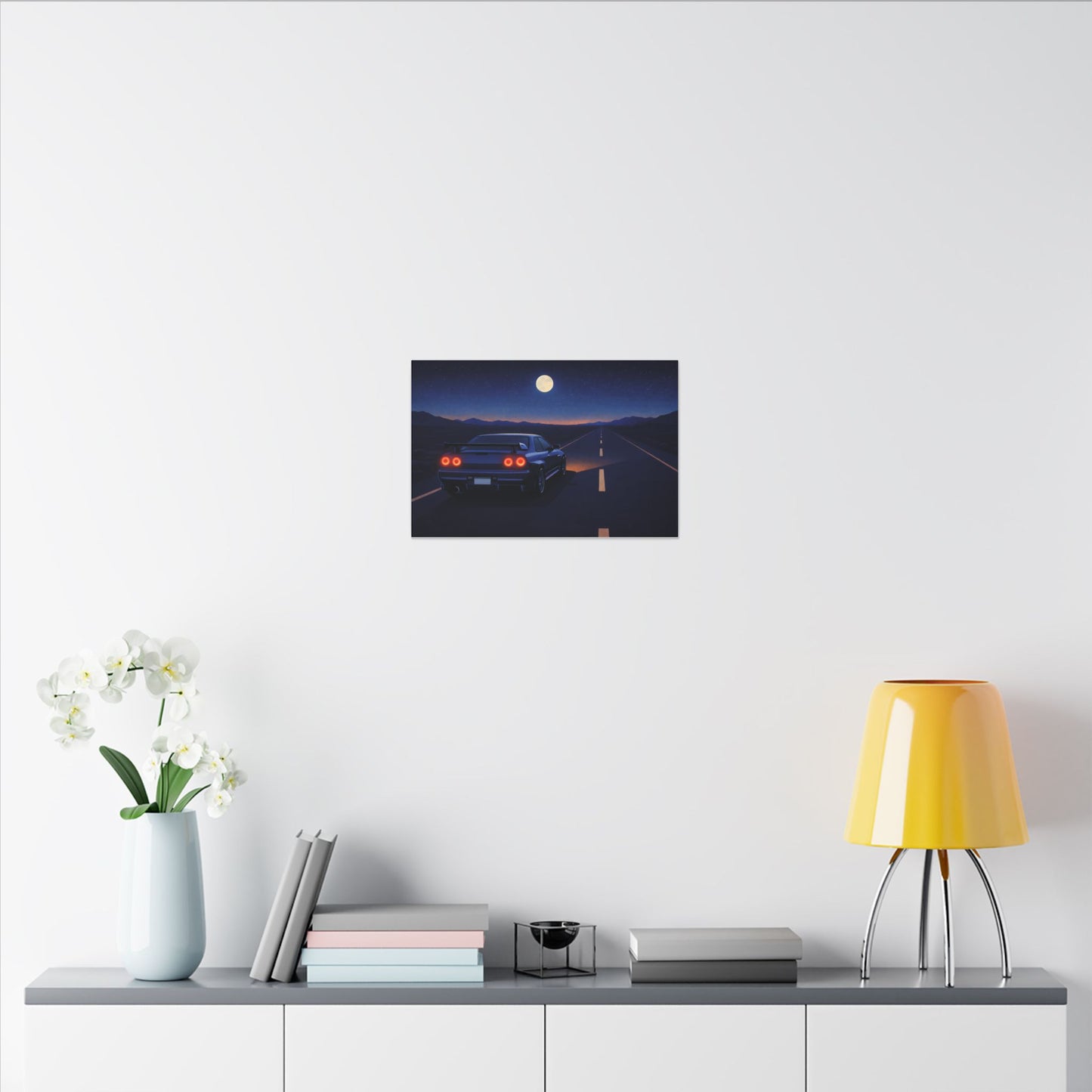 RetroGTR Blue Night Drive Wall Canvas | JDM Car Decor | Sports Car Poster | Garage Man Cave Bedroom Art 2 of 3