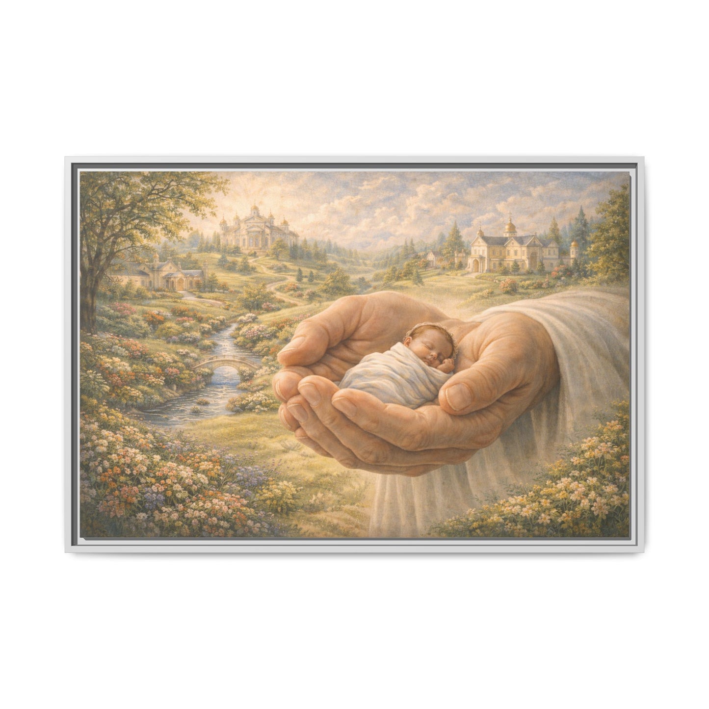 Received in Gods Hands | Child Welcomed into Heaven painting Canvas 3 of 3