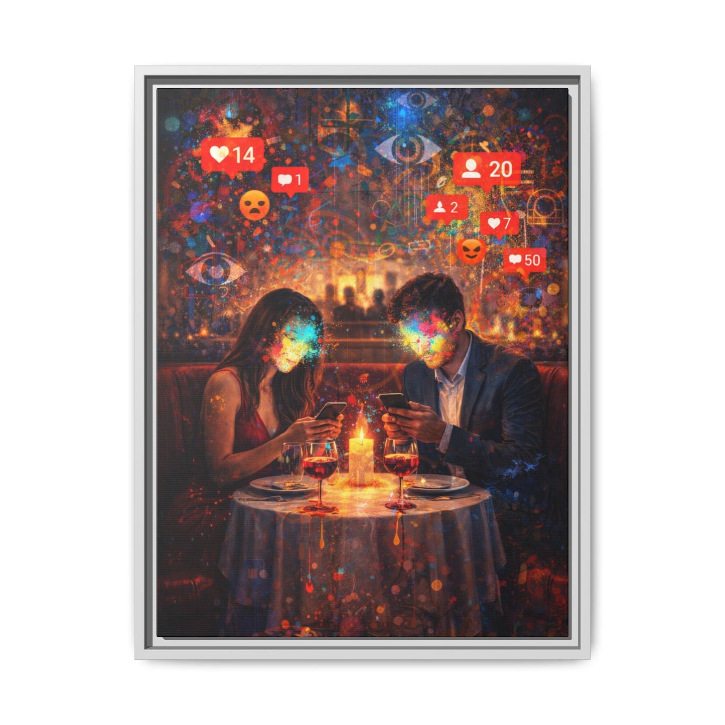 2 of 3 Digital Date Night Canvas Framed | Matte Wall Art