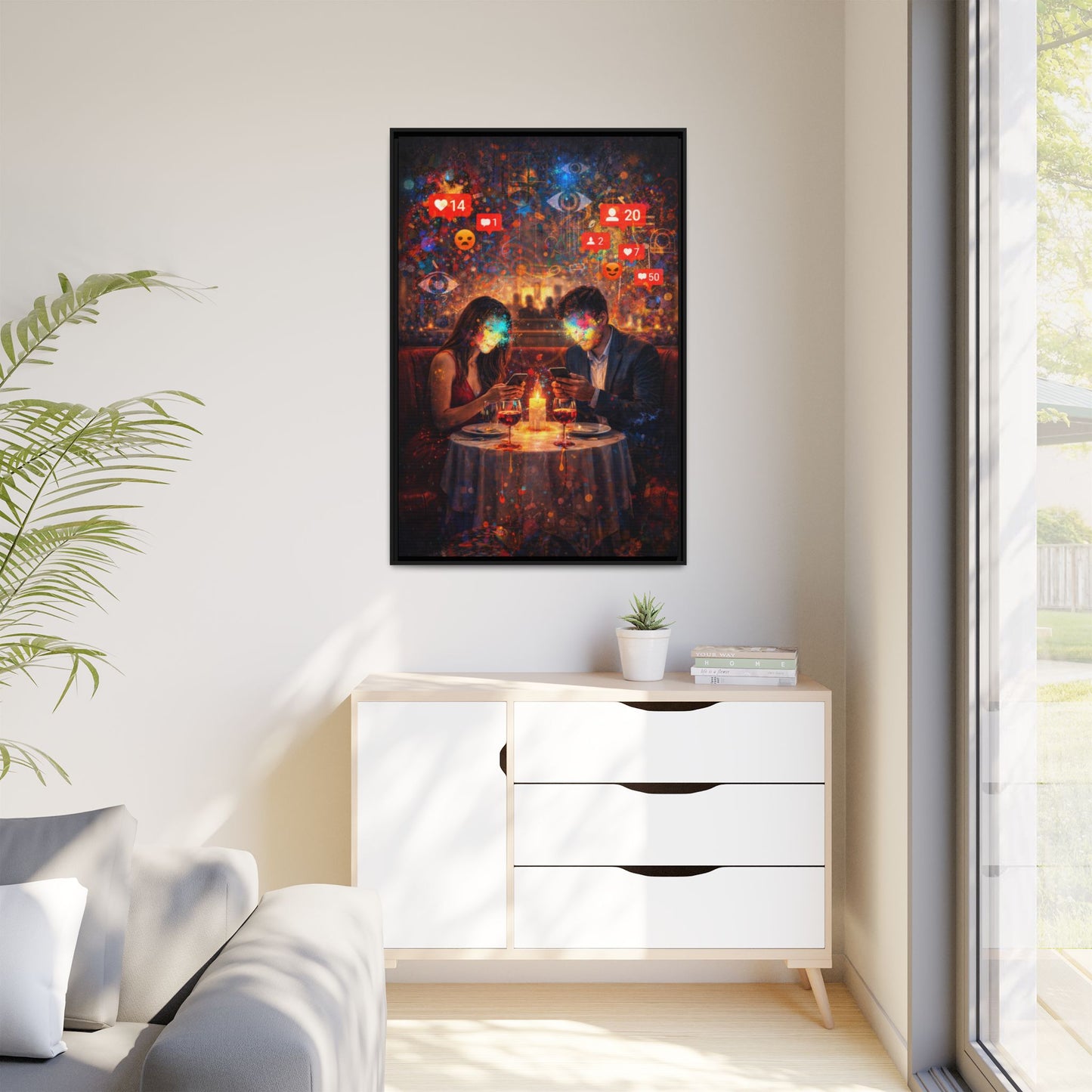 2 of 3 Digital Date Night Canvas Framed | Matte Wall Art