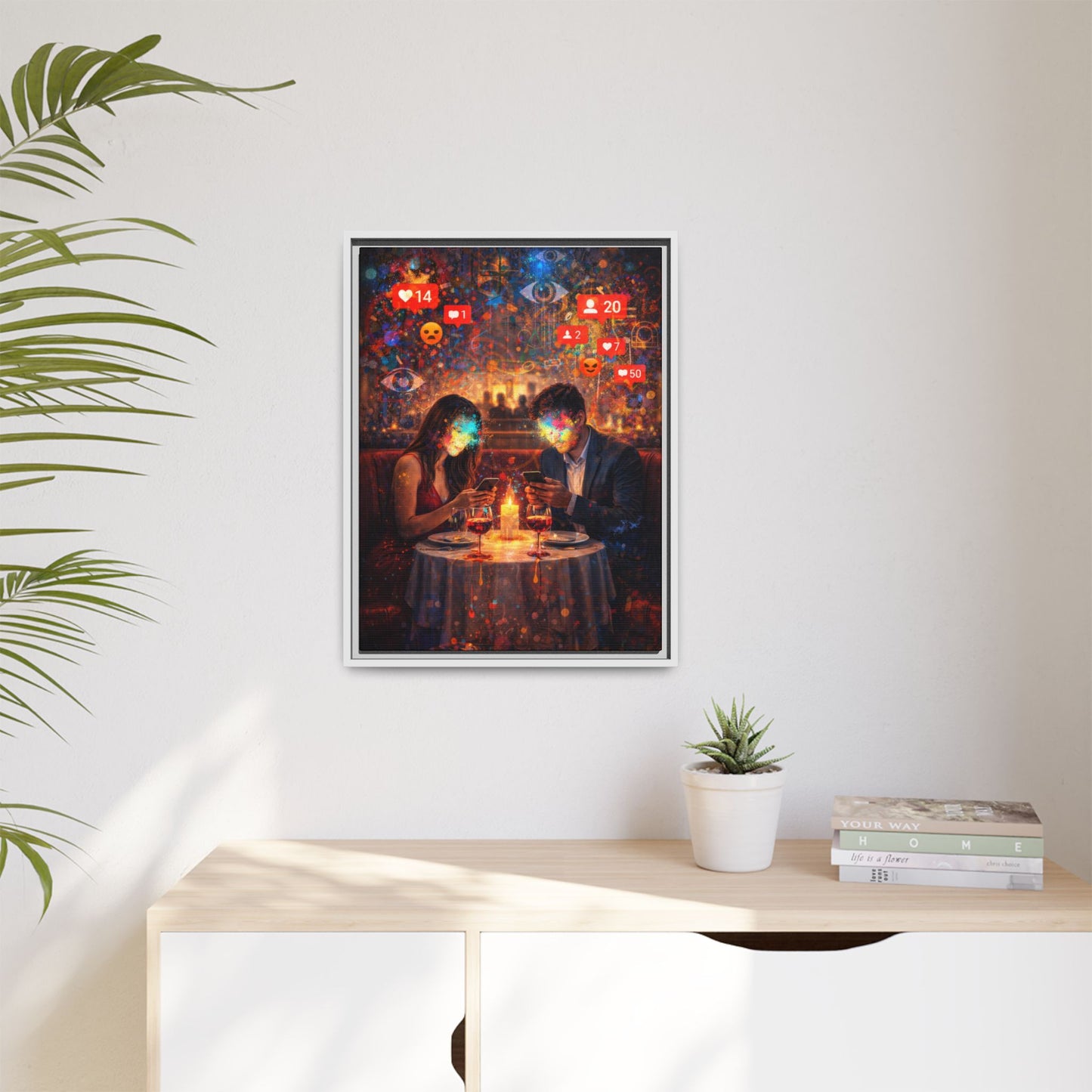 2 of 3 Digital Date Night Canvas Framed | Matte Wall Art