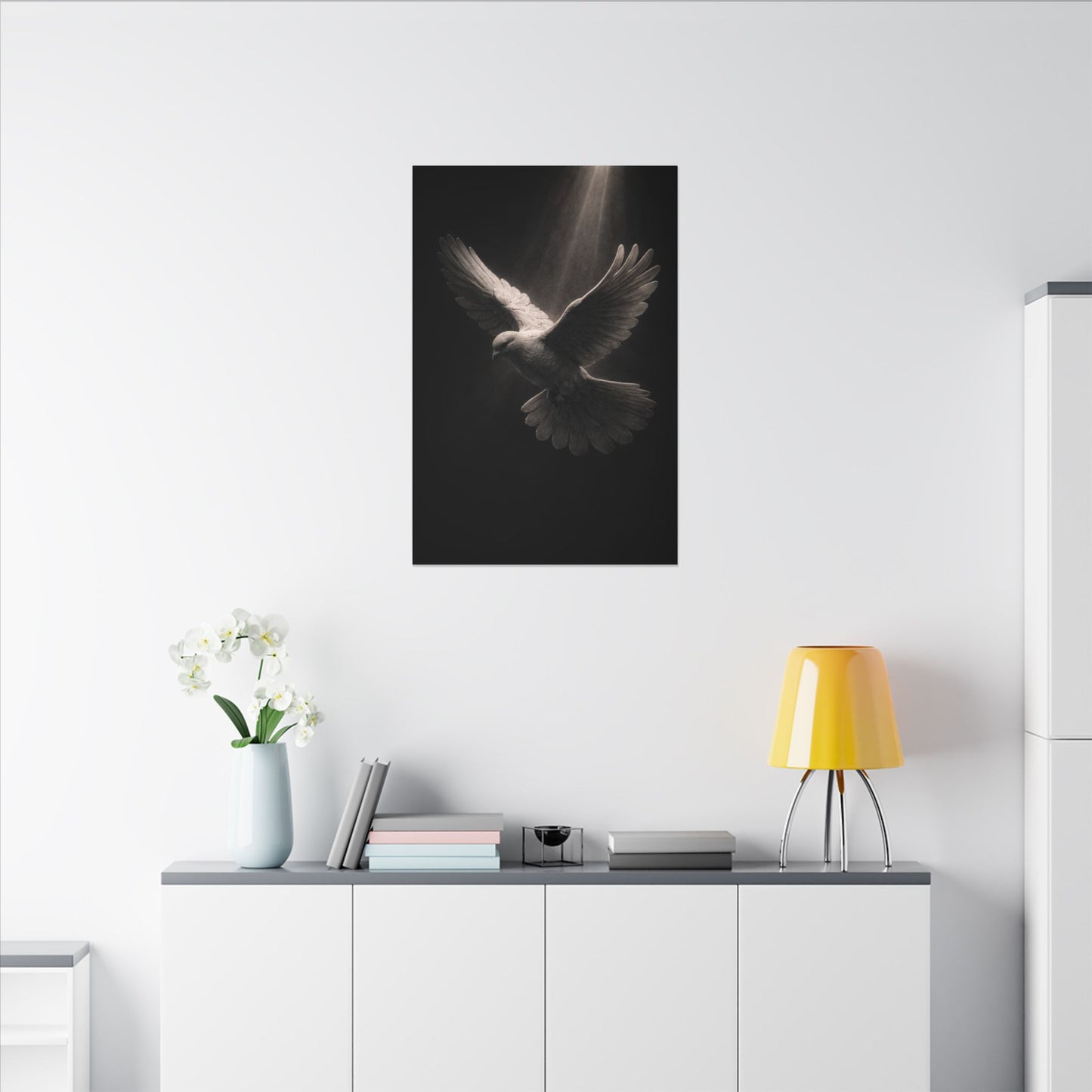 Holy Spirit Dove Wall Art Print Canvas| Christian Home Decor | Religious Art Print | Dark Moody Faith Art | Spiritual Gift Decor 2of3