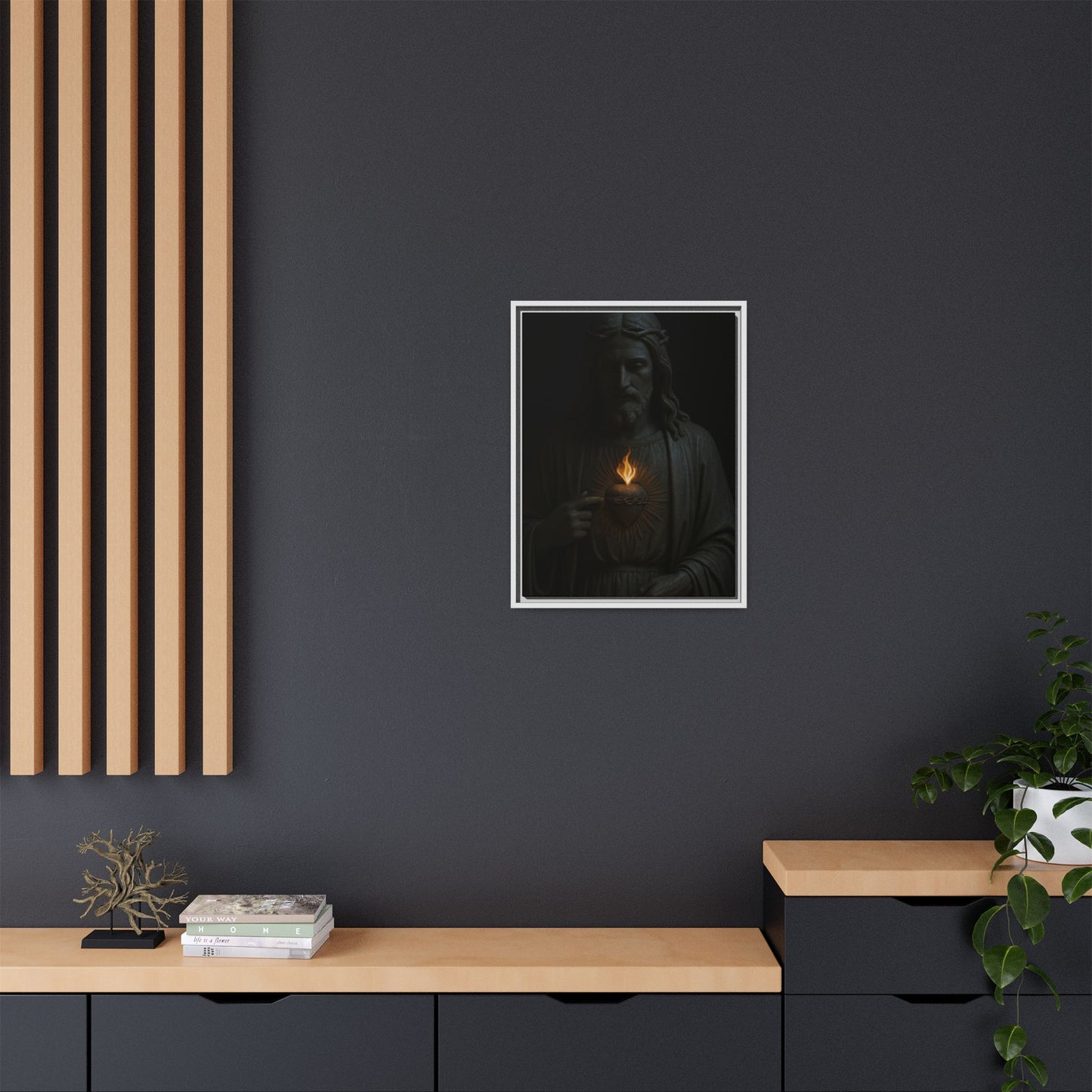 Sacred Heart Jesus Matte Canvas Framed | Religious Wall Art 1 of 3