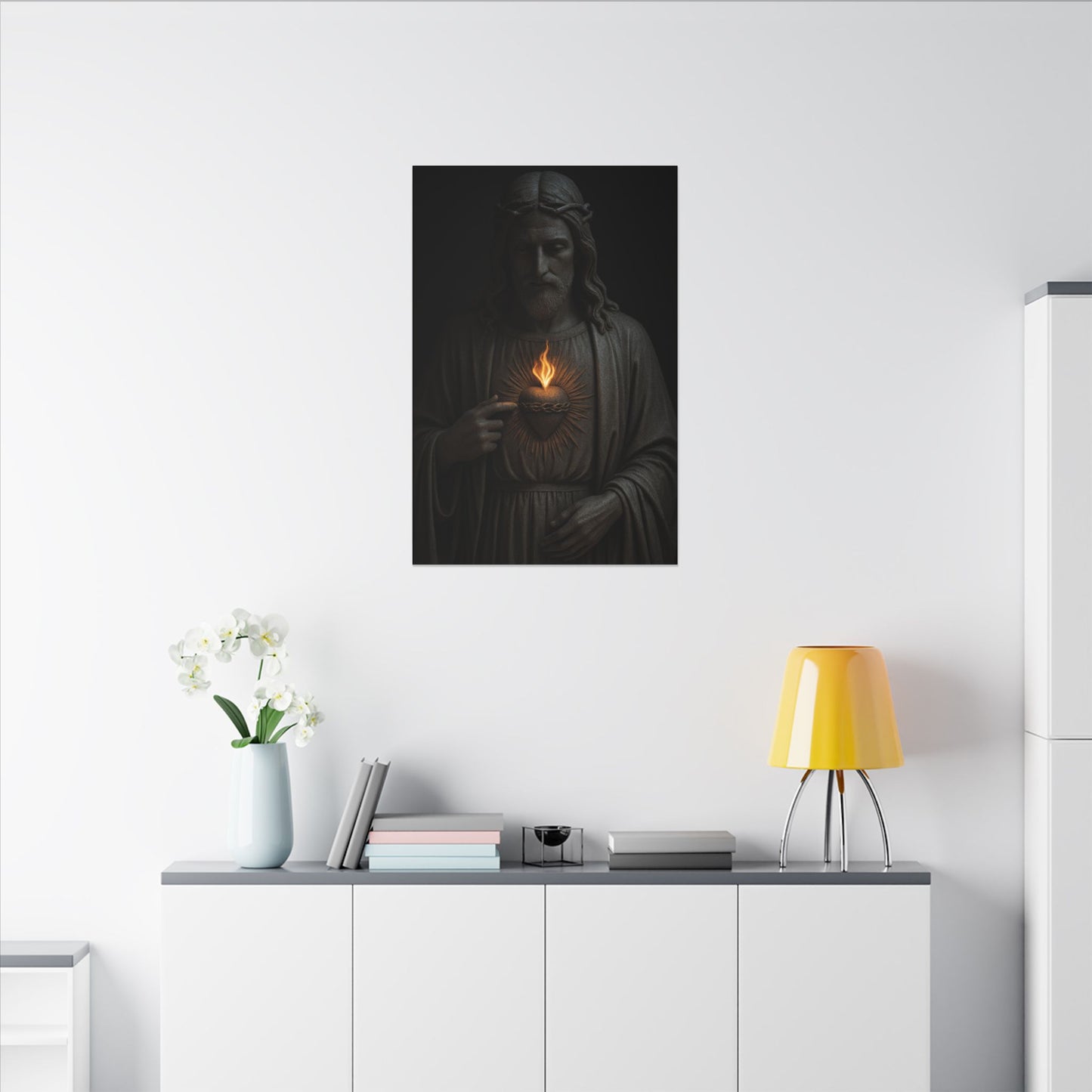 Sacred Heart of Jesus Wall Art Matte Canvas| Christian Home Decor | Religious Art Print | Faith Based Decor 1 of 3 0.75" (Multi-Size)
