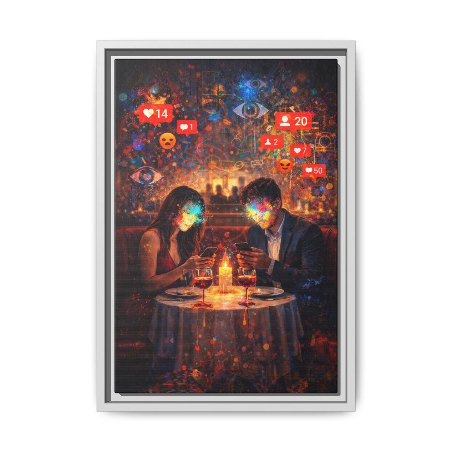 2 of 3 Digital Date Night Canvas Framed | Matte Wall Art