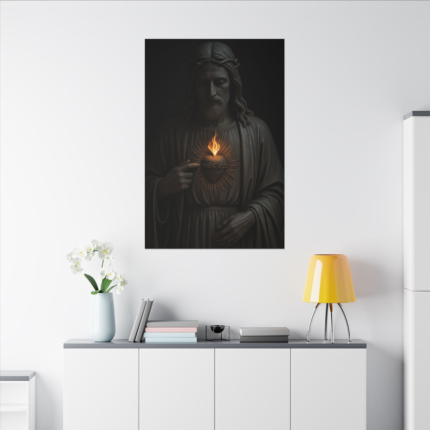Sacred Heart of Jesus Wall Art Matte Canvas| Christian Home Decor | Religious Art Print | Faith Based Decor 1 of 3 0.75" (Multi-Size)