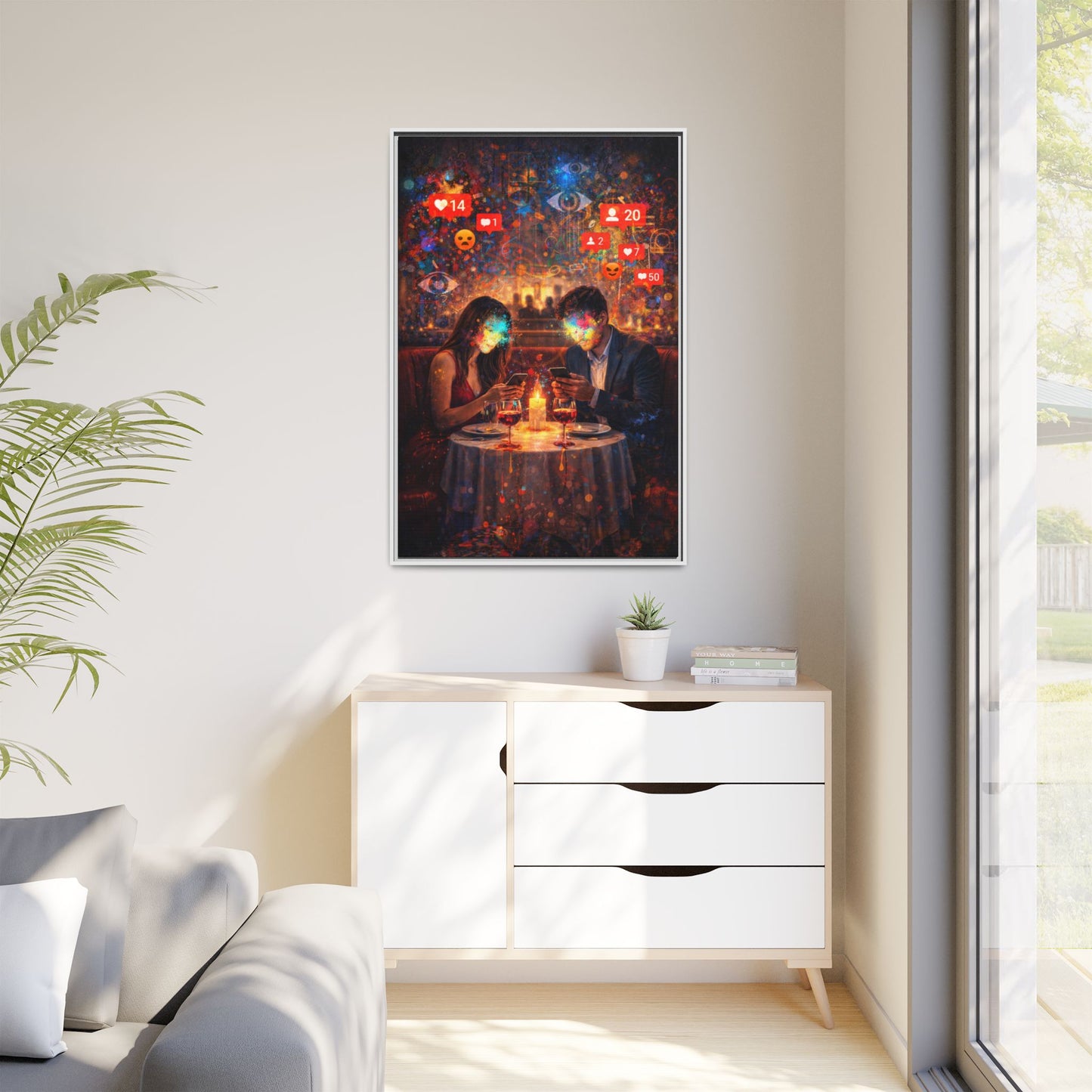 2 of 3 Digital Date Night Canvas Framed | Matte Wall Art